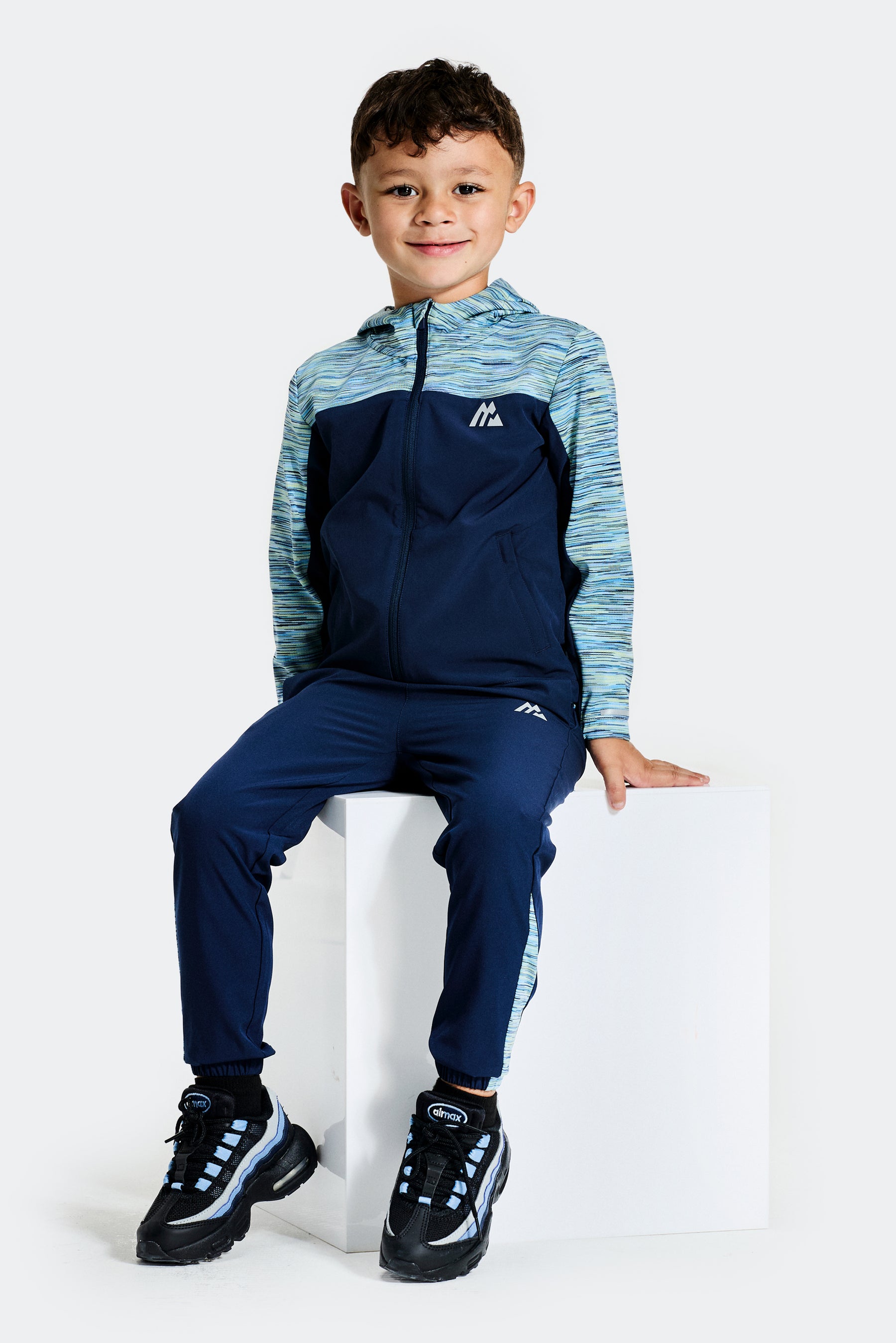 Infant Boys Trail Windbreaker/Pant Set - Navy/Blue/Citrus