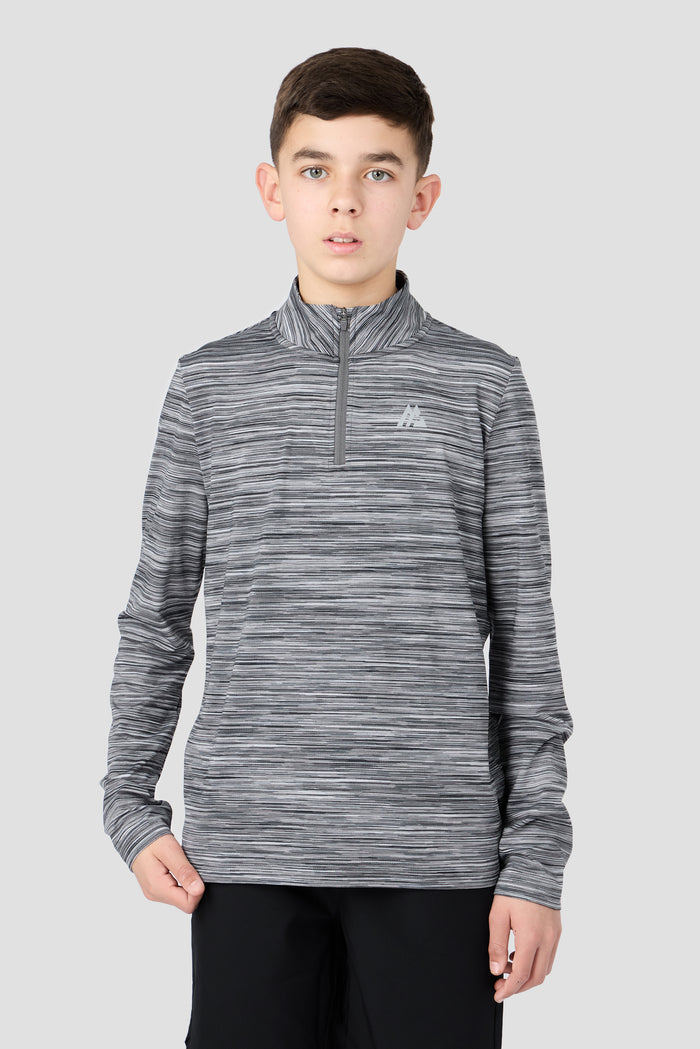 Boys Trail 1/4 Zip - Black/Grey Multi