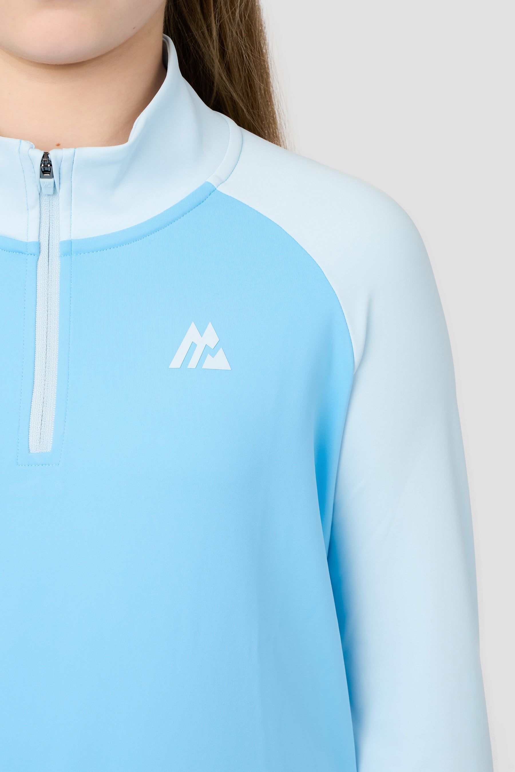 Girls Dash 1/4 Zip - Seashell Blue/Misty Blue