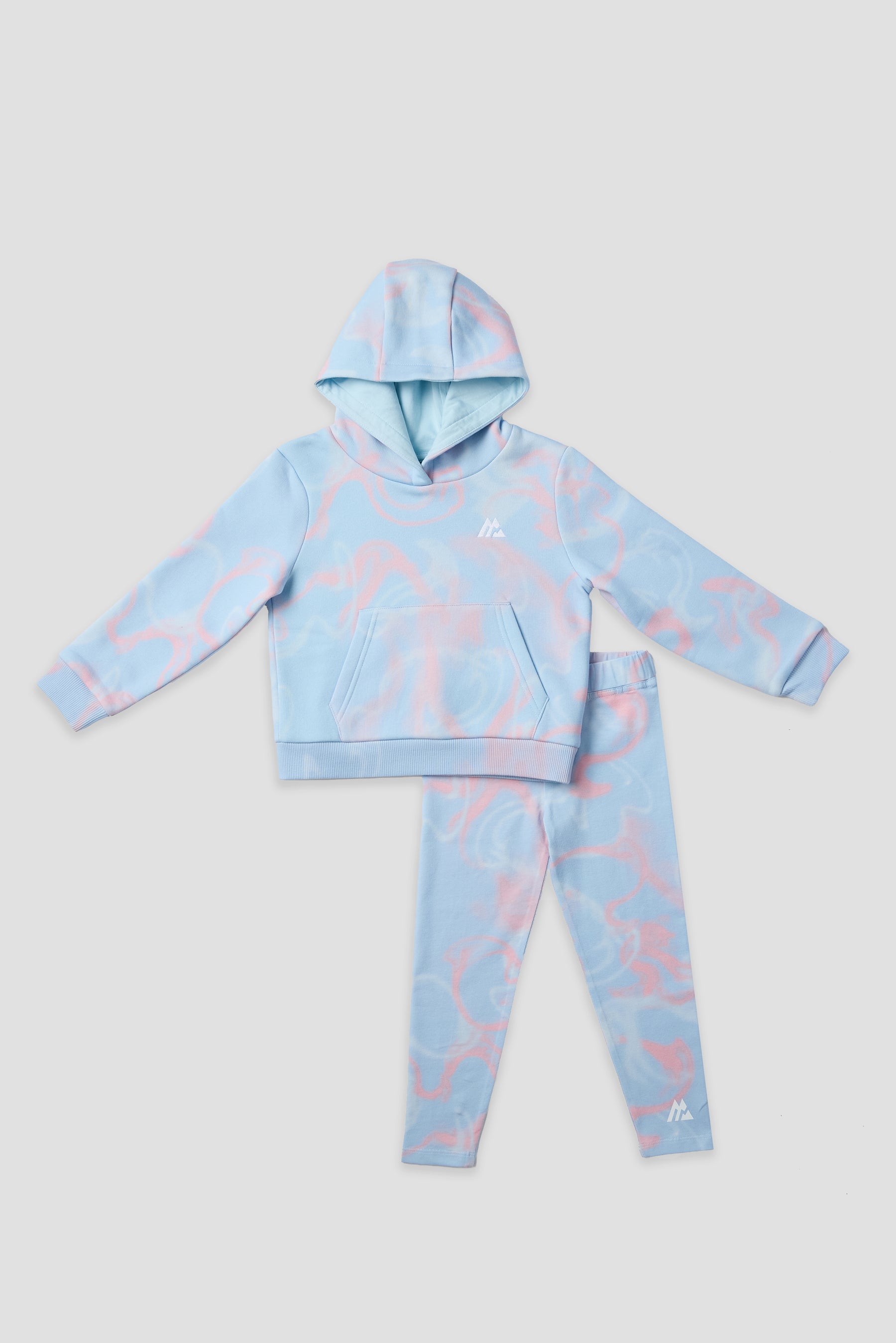 Infant Girls Swirl Hood/Legging - Misty Blue/Ballet