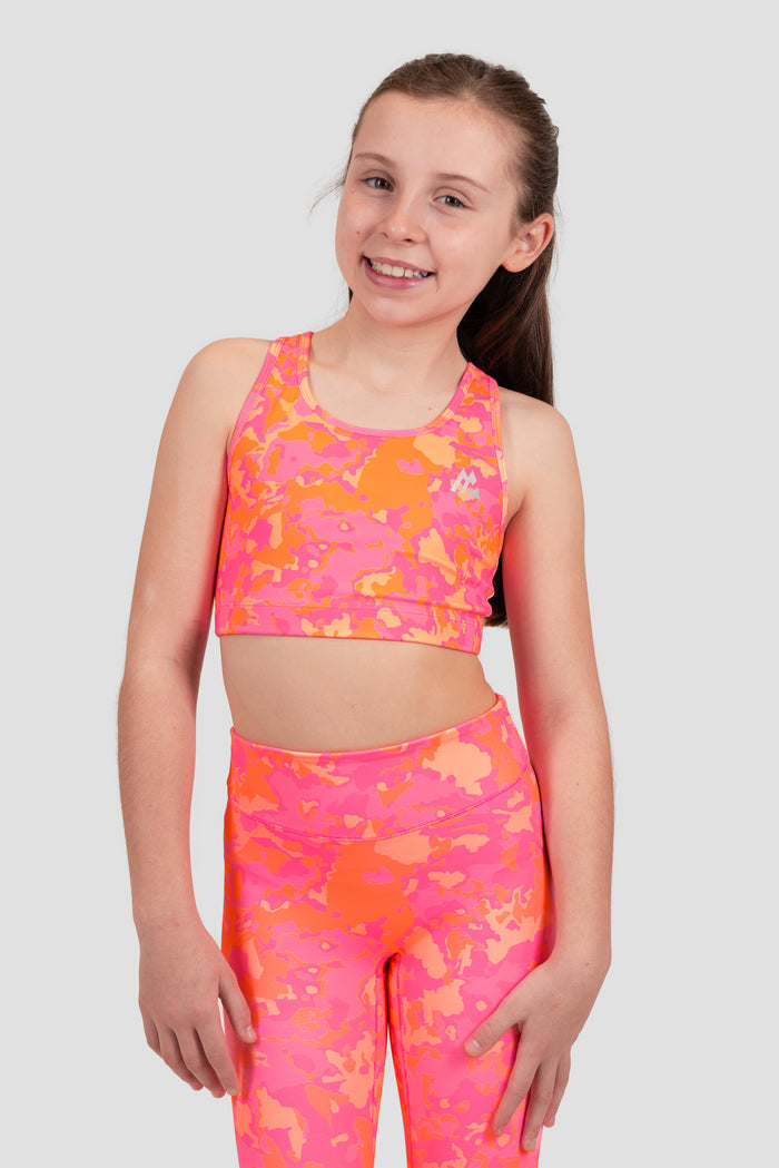 Girls Active Bra Top - Fuchsia/Ice Tango/Beam/Pink Lemonade