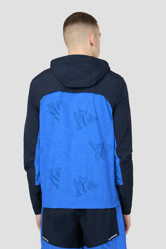 Geo M Print Windbreaker - Midnight Blue/Celestial Blue