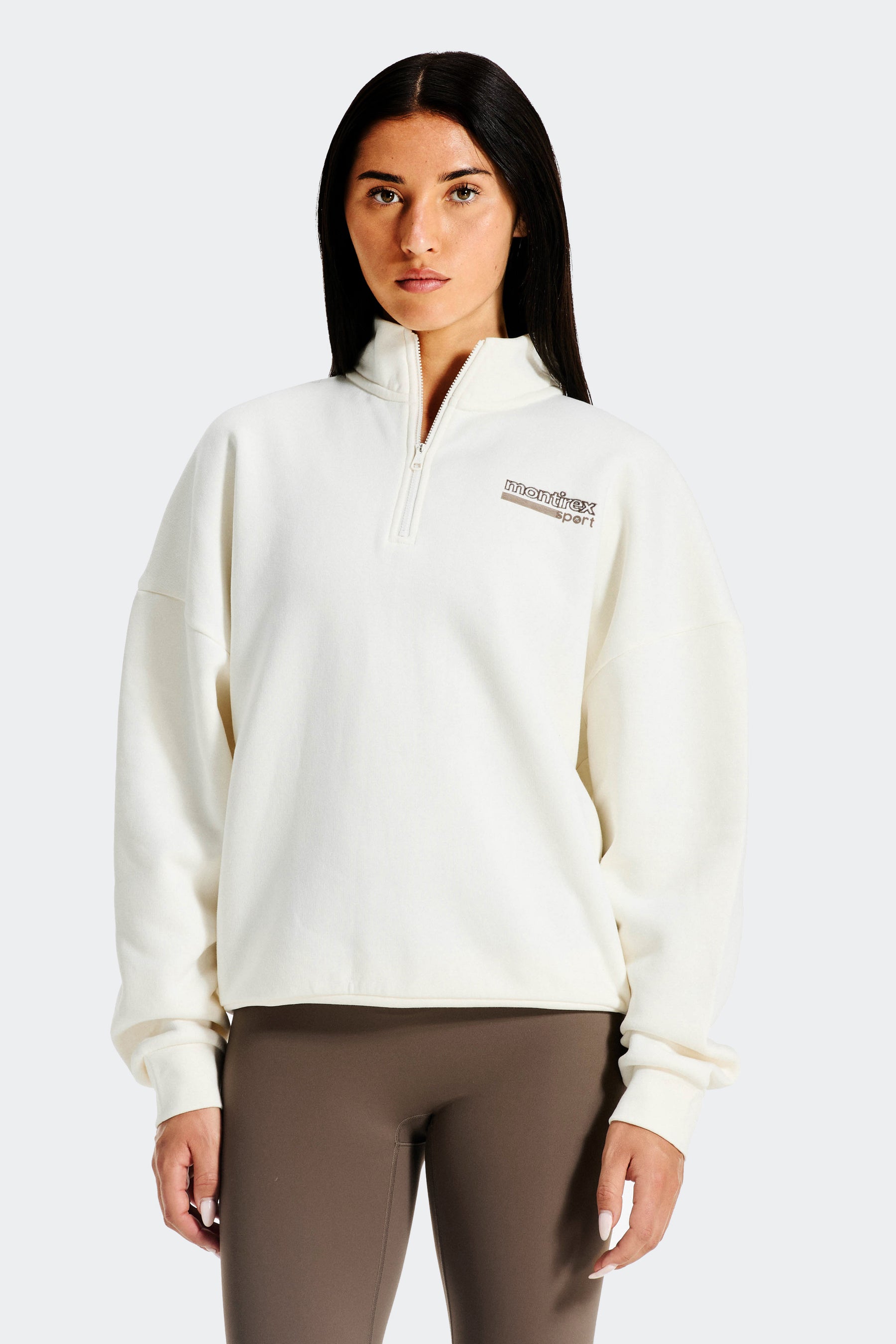 Track Graphic 1/4 Zip - Vanilla