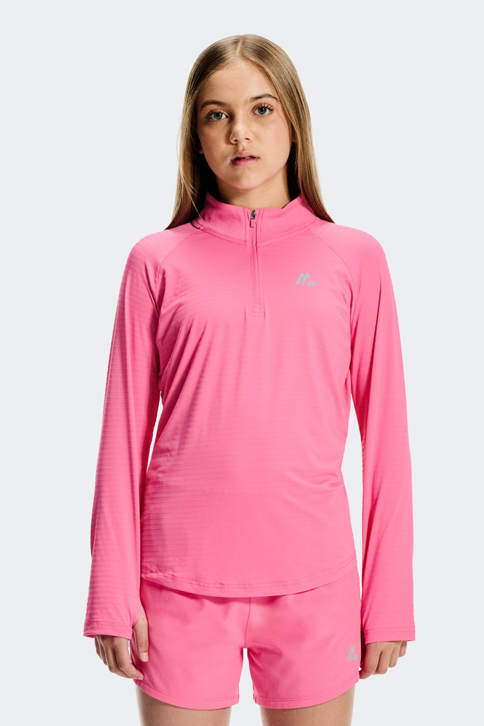 Girls Energy 1/4 Zip - Peony Pink