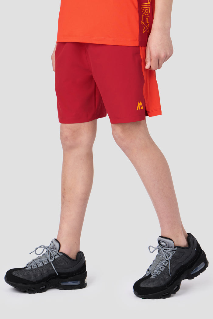 Boys Optic Short - Cranberry/Blazing Orange/Tangerine Glow