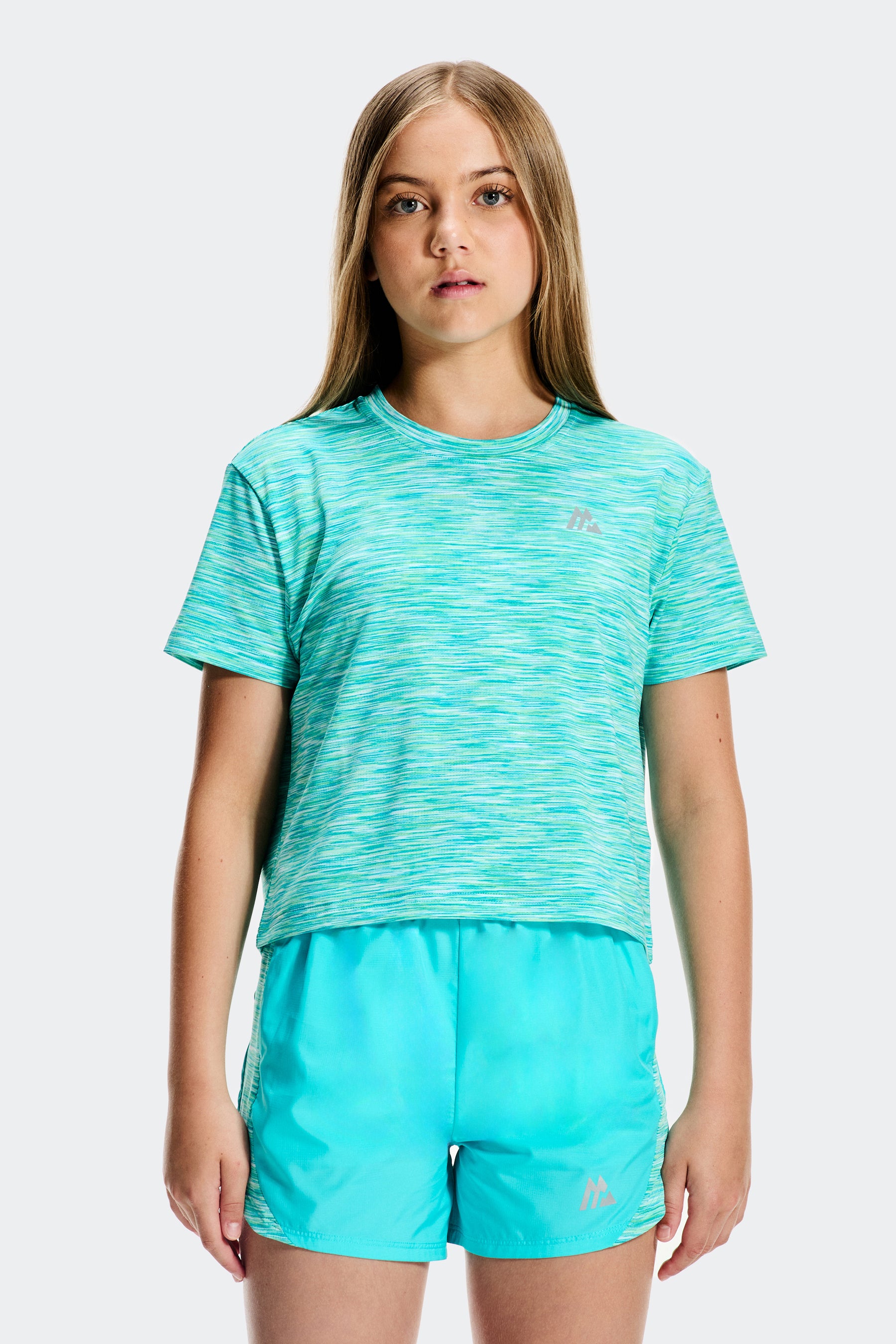 Girls Trail Box T-Shirt - Aqua Blue Multi