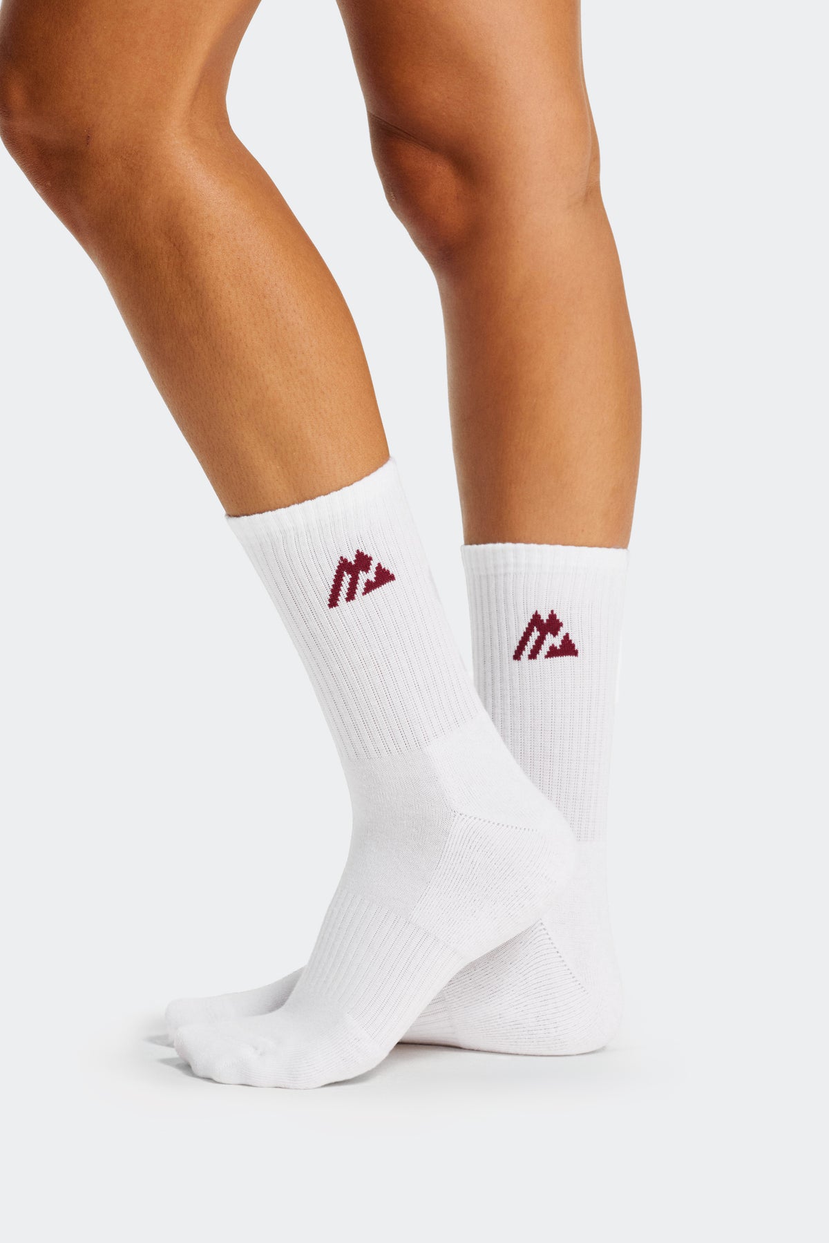 Crew Sock 3 Pack - White/Merlot