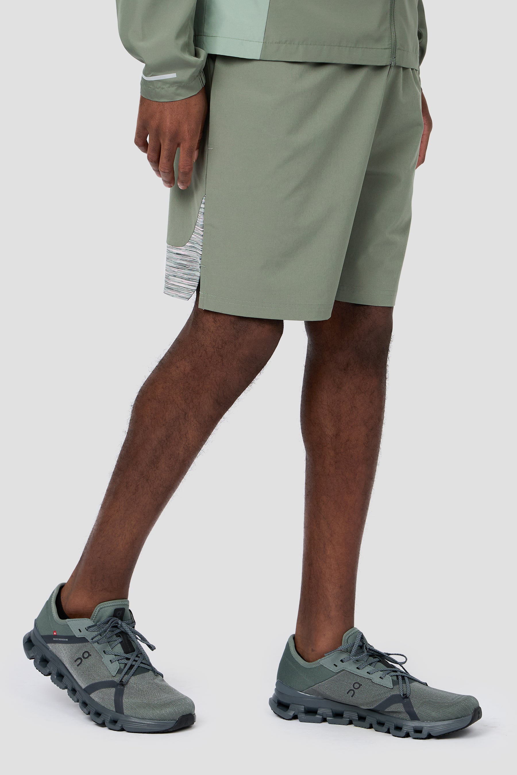 Trail Panel Short - Green Slate/Pink