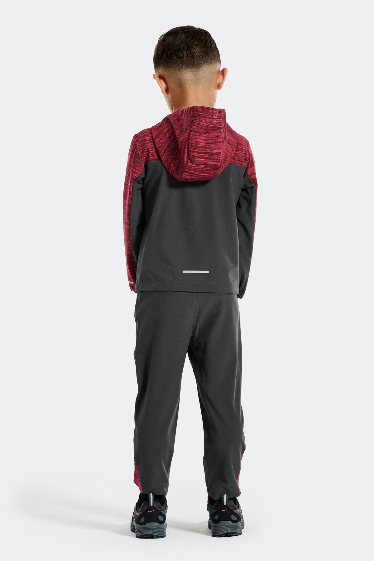 Infant Boys Trail Windbreaker/Pant Set - Grey/Burgundy