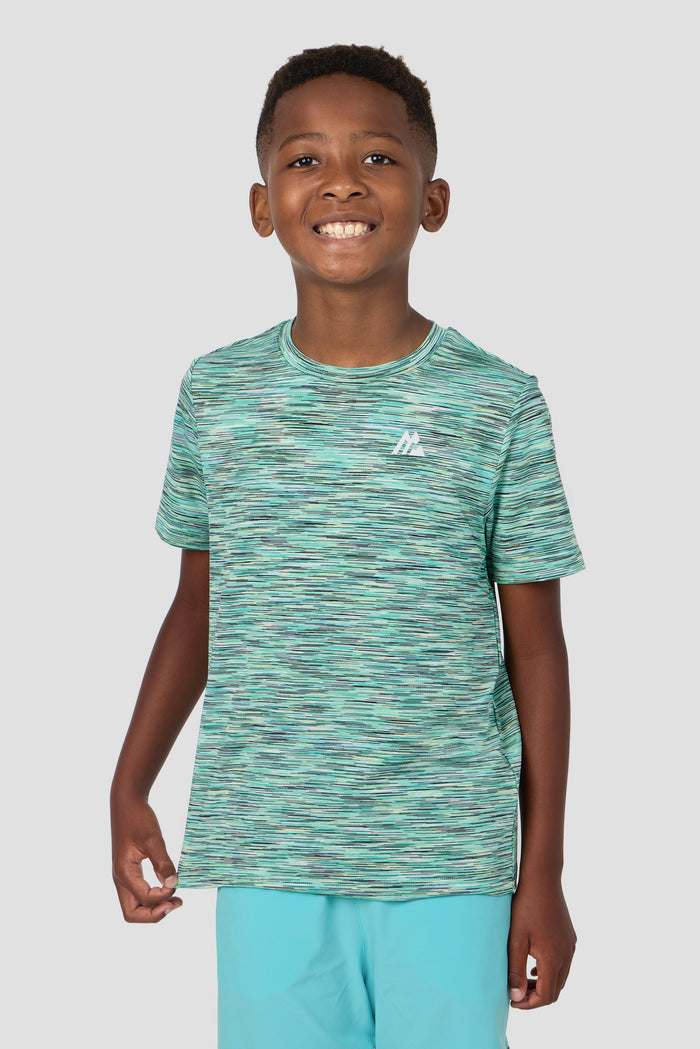 Boys Trail T-Shirt - Blue/Teal/Green