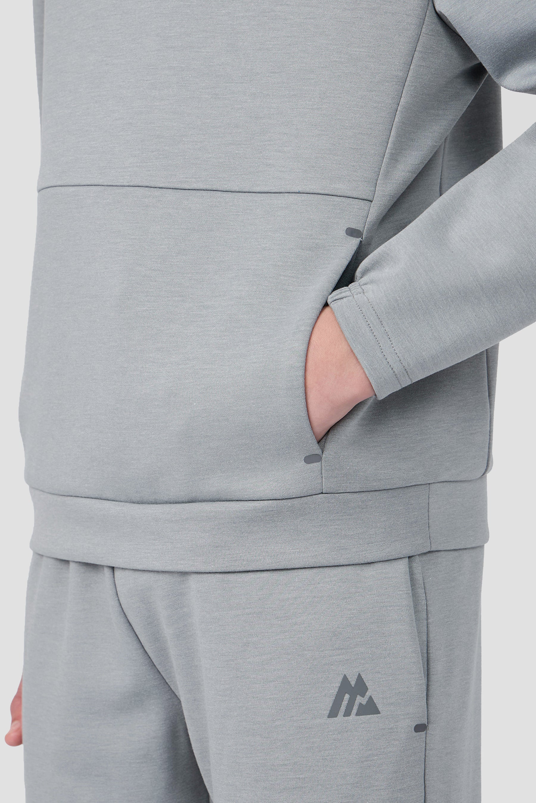 Boys Zenith Hood - Platinum Grey Marl