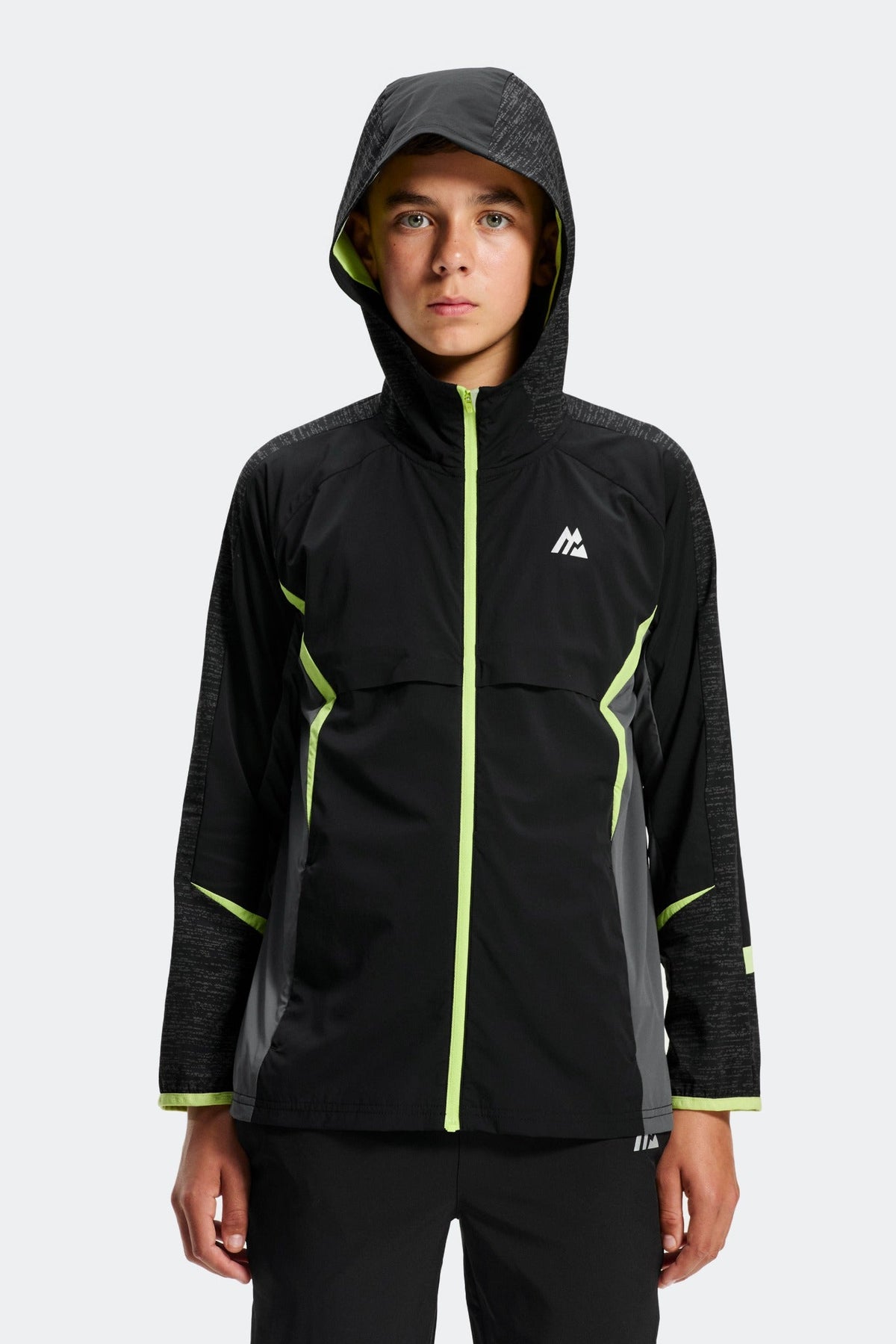 Boys MTX Run Apollo Jacket - Black/Asphalt/Apple Crush