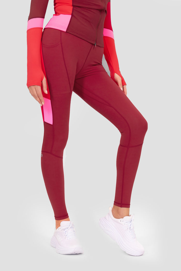 Power Panelled 2.0 Legging - Cherries Jubilee/Raspberry/Sugar Plum