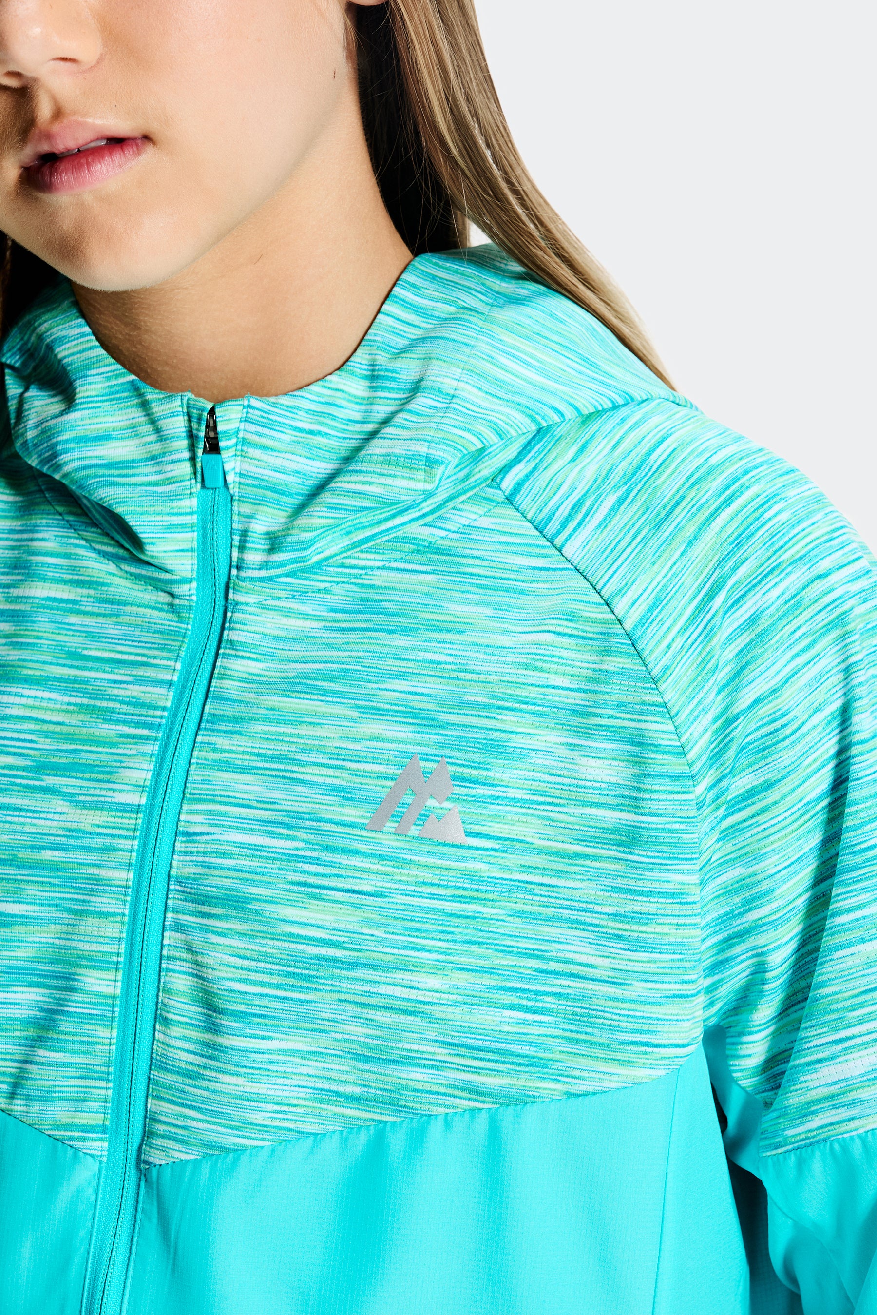 Girls Trail Windbreaker - Aqua Blue Multi