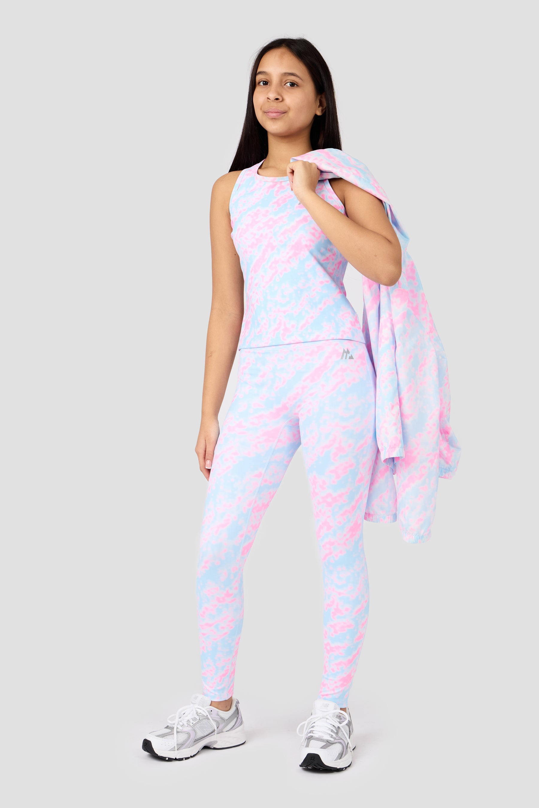 Girls Celeste Tank - Misty Blue/Candy Floss/White