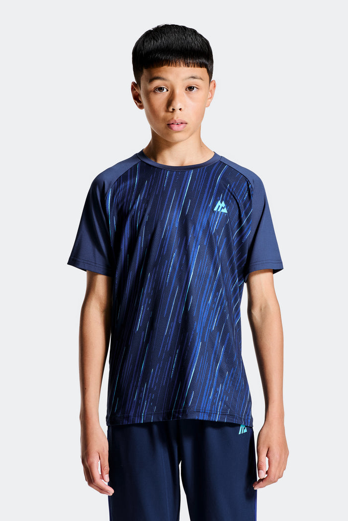 Boys Vigour T-Shirt - Midnight Blue/Marine Blue/Neon Sky