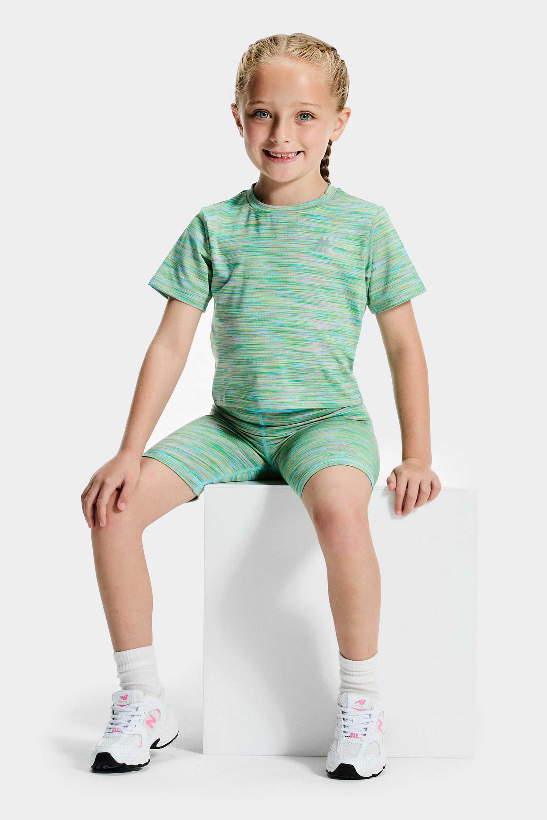 Infant Girl's Trail T-Shirt/Trail Cycling Short - Green/Blue/Lilac/Pink