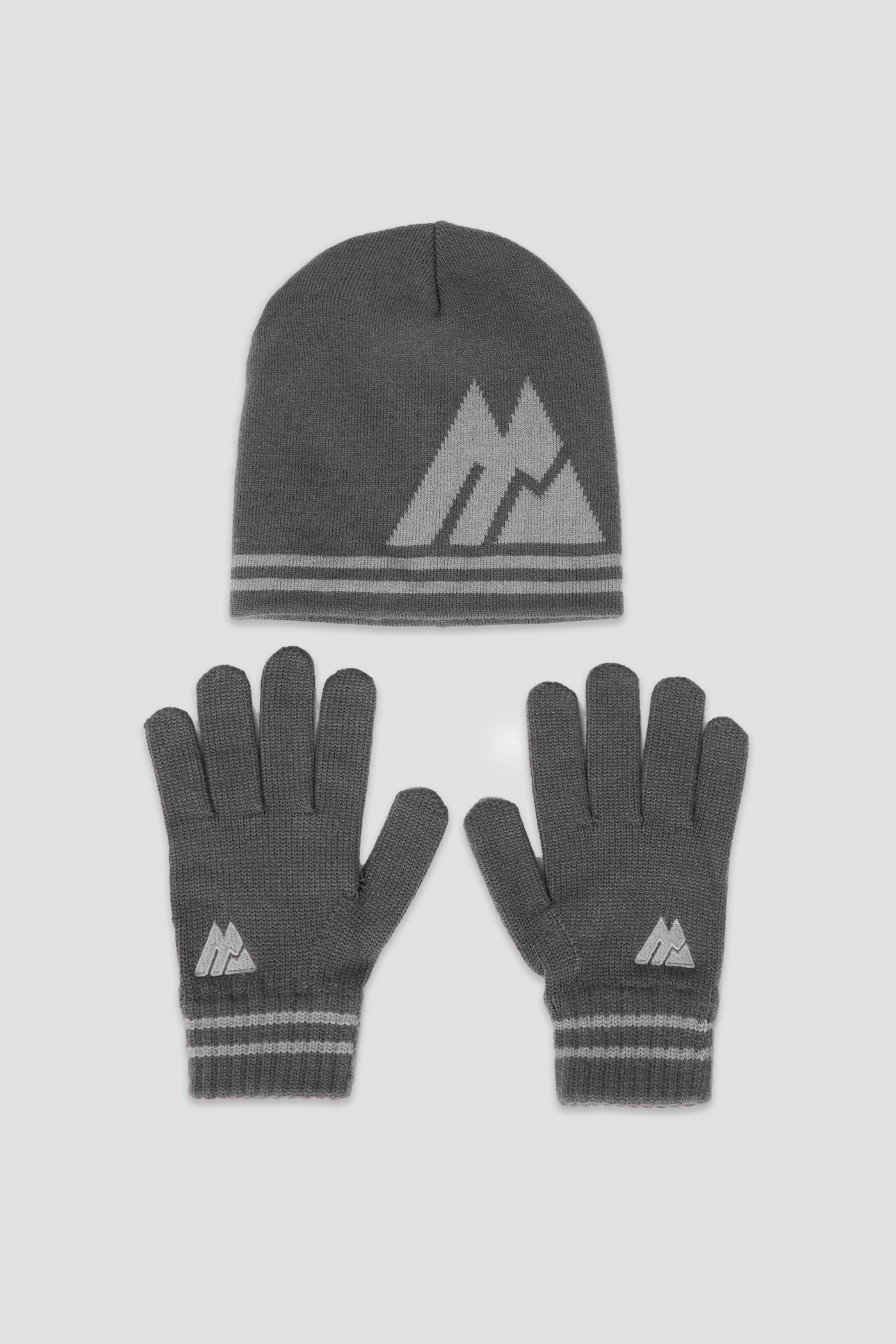 Junior Ibex Beanie/Gloves Set - Cement Grey/Platinum Grey