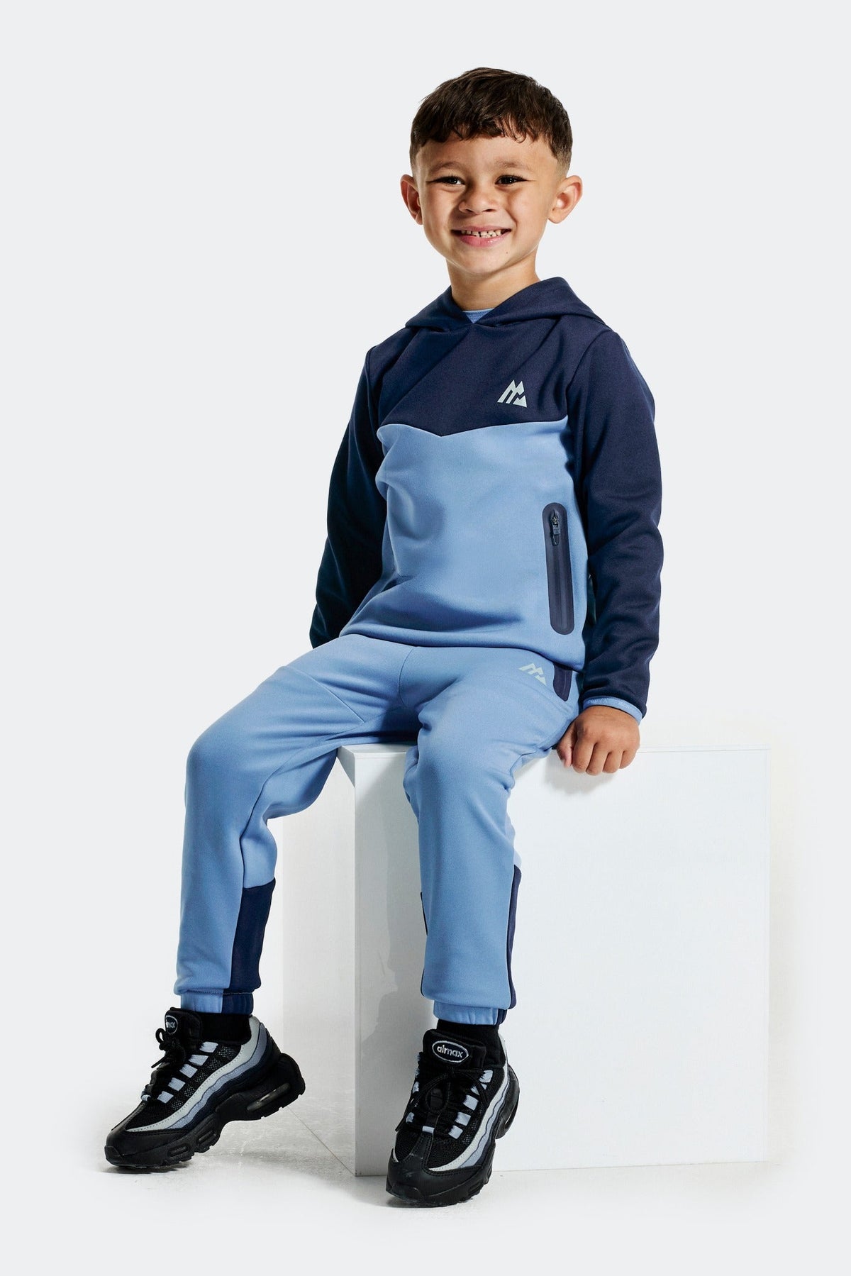 Infant Boys Align Hood/Jogger Set - Summit Blue/Navy Shadow