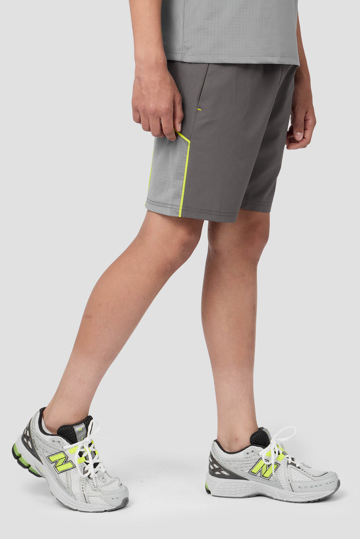 Boys Chroma Short - Cement Grey/Platinum Grey/Electric Lime
