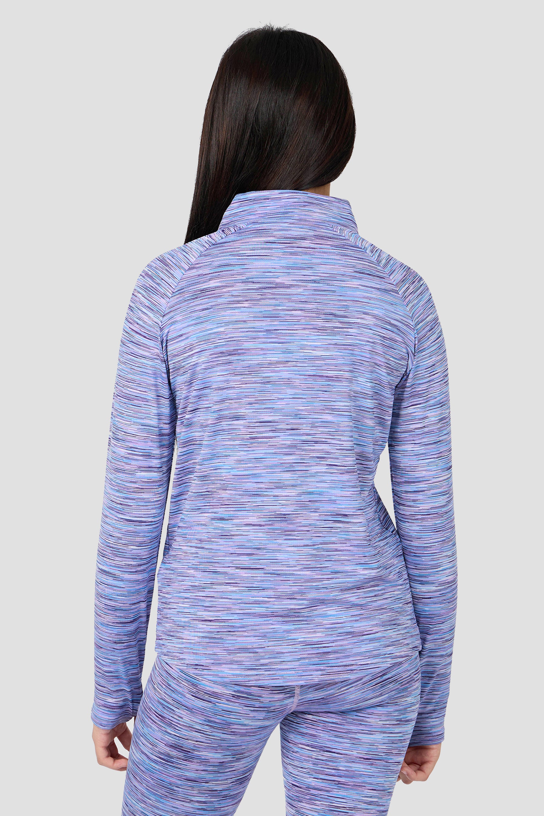 Girls Trail 1/4 Zip - Lilac/Blue/White