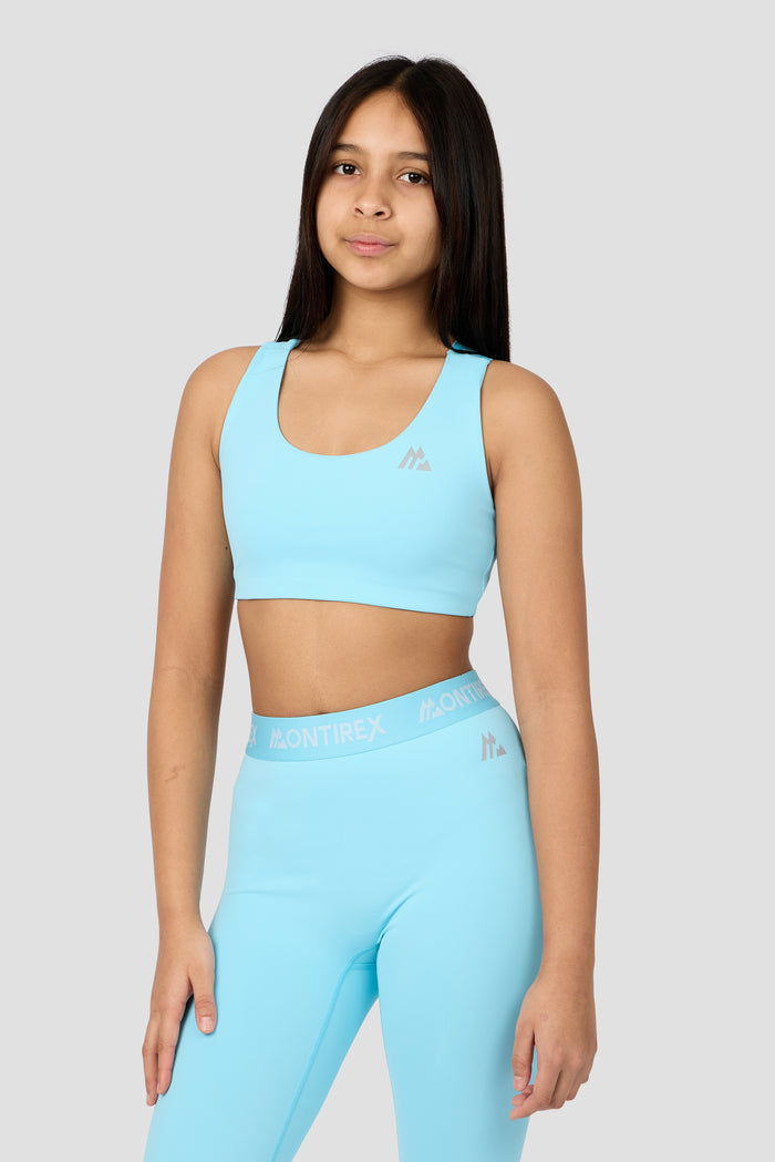 Girls Icon Sports Bra - Seashell Blue