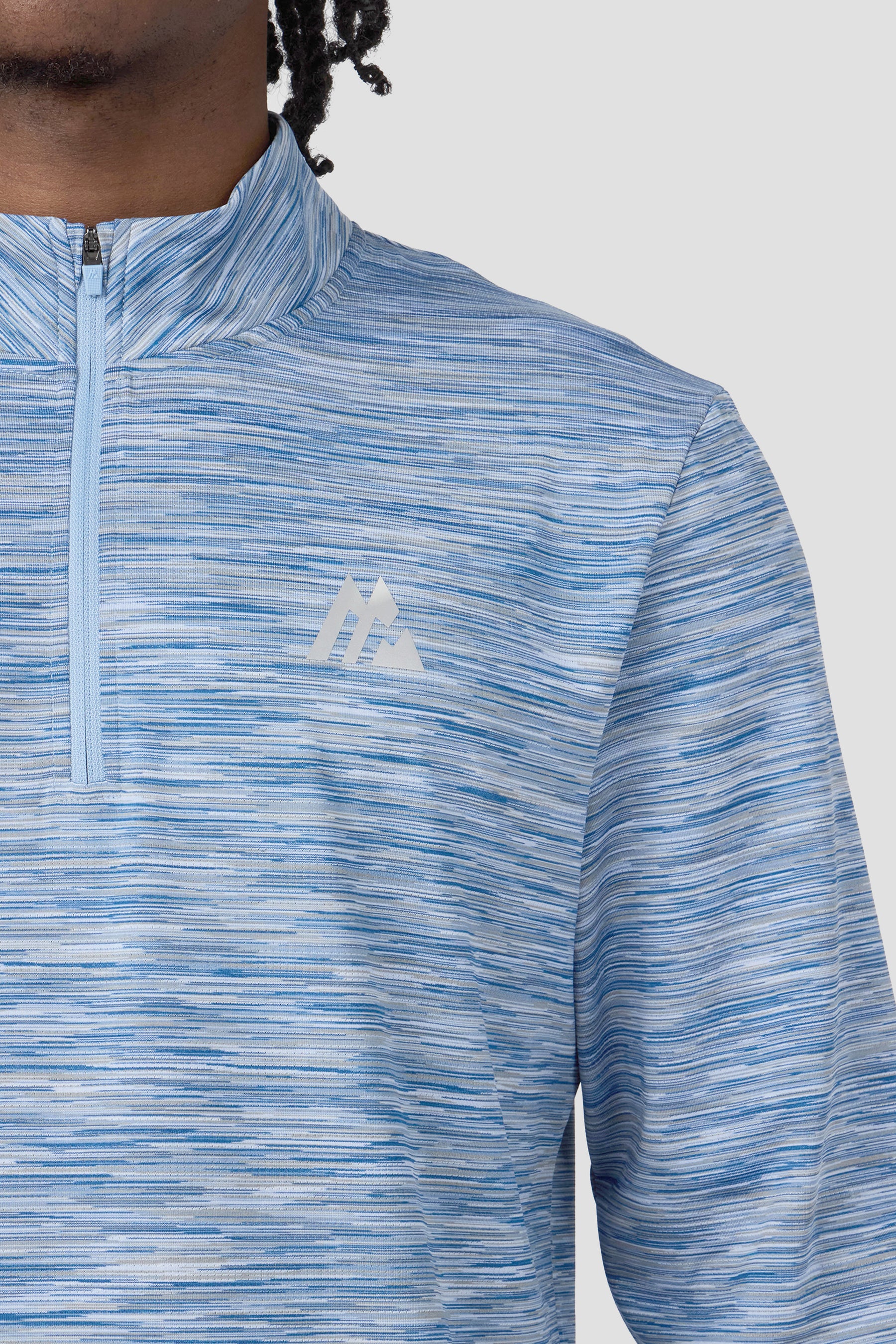 Trail 1/4 Zip - Light Blue Multi