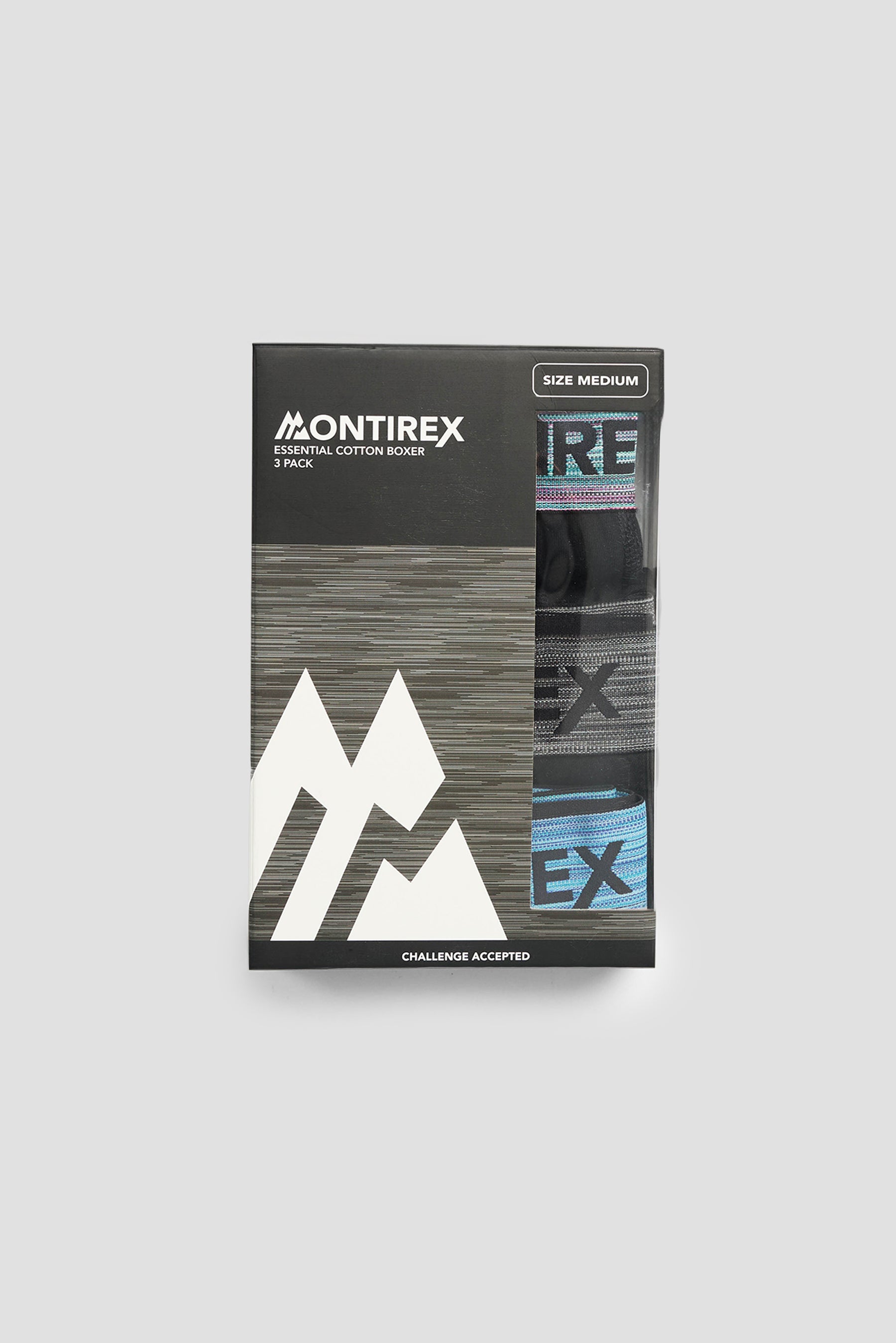3 Pack Trail Boxer - Black/Ocean Abyss/Cement Grey/Maya Blue