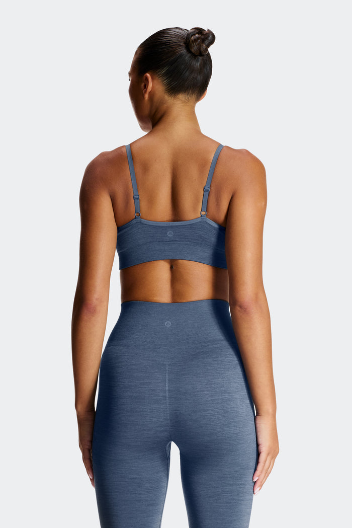 Trail Seamless Bra - Greyed Indigo Marl