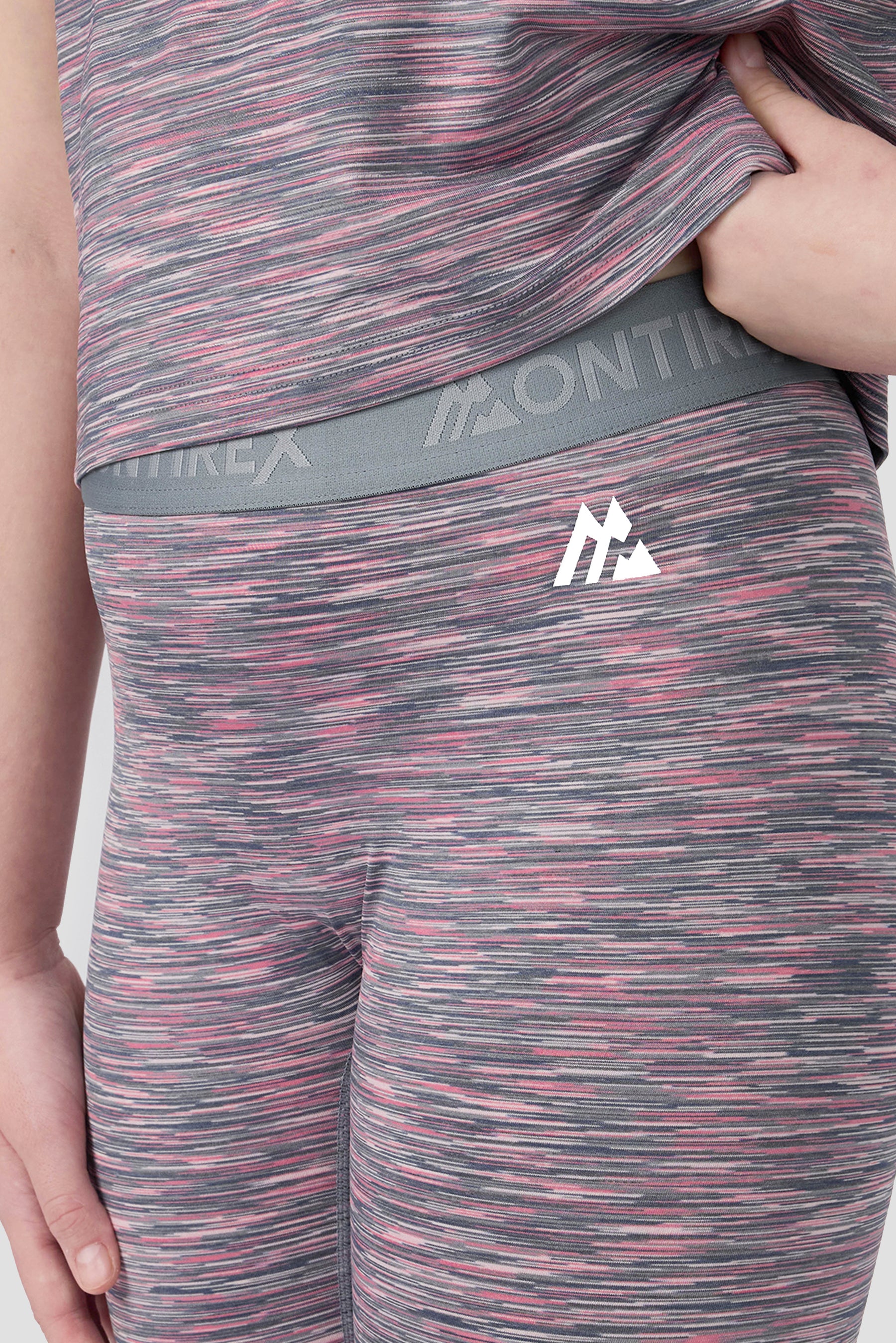 Girls Trail Icon Legging - Grey Multi/Pink