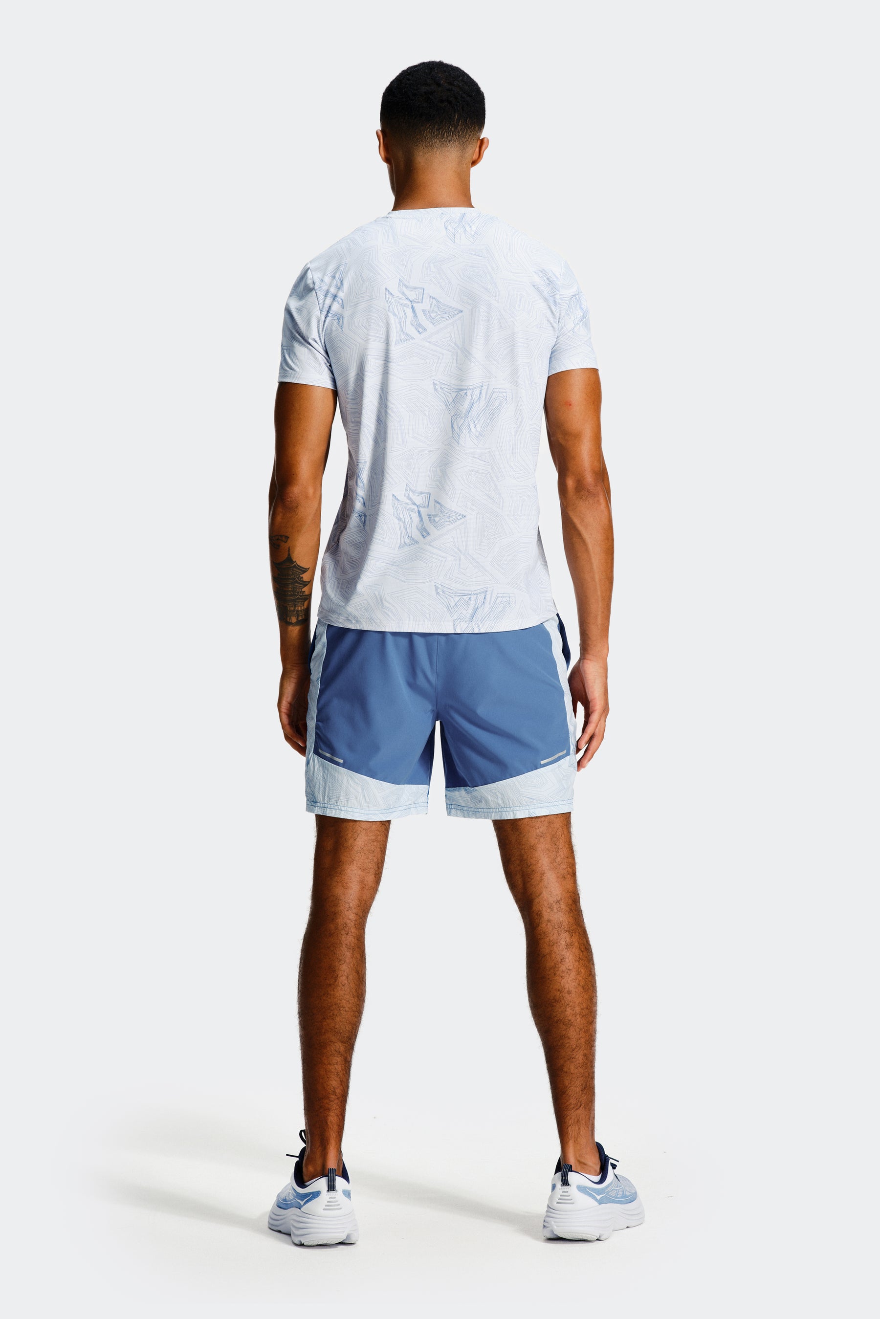 Geo M Print Short - Charcoal Blue/Summer Mist