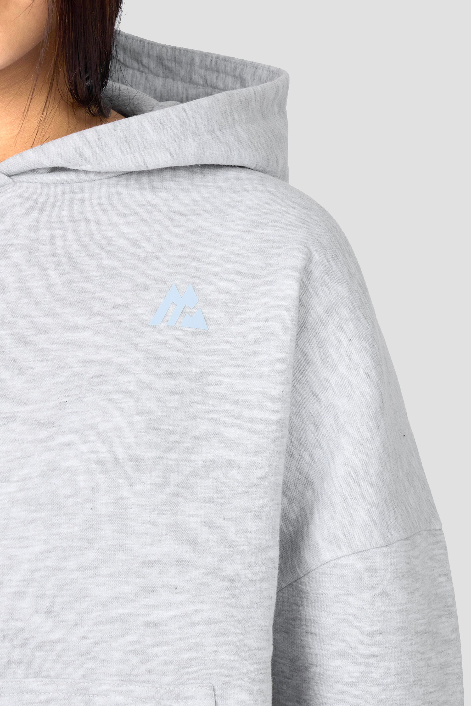 Girls Vibe Hood - Light Smoke Grey Marl/Misty Blue