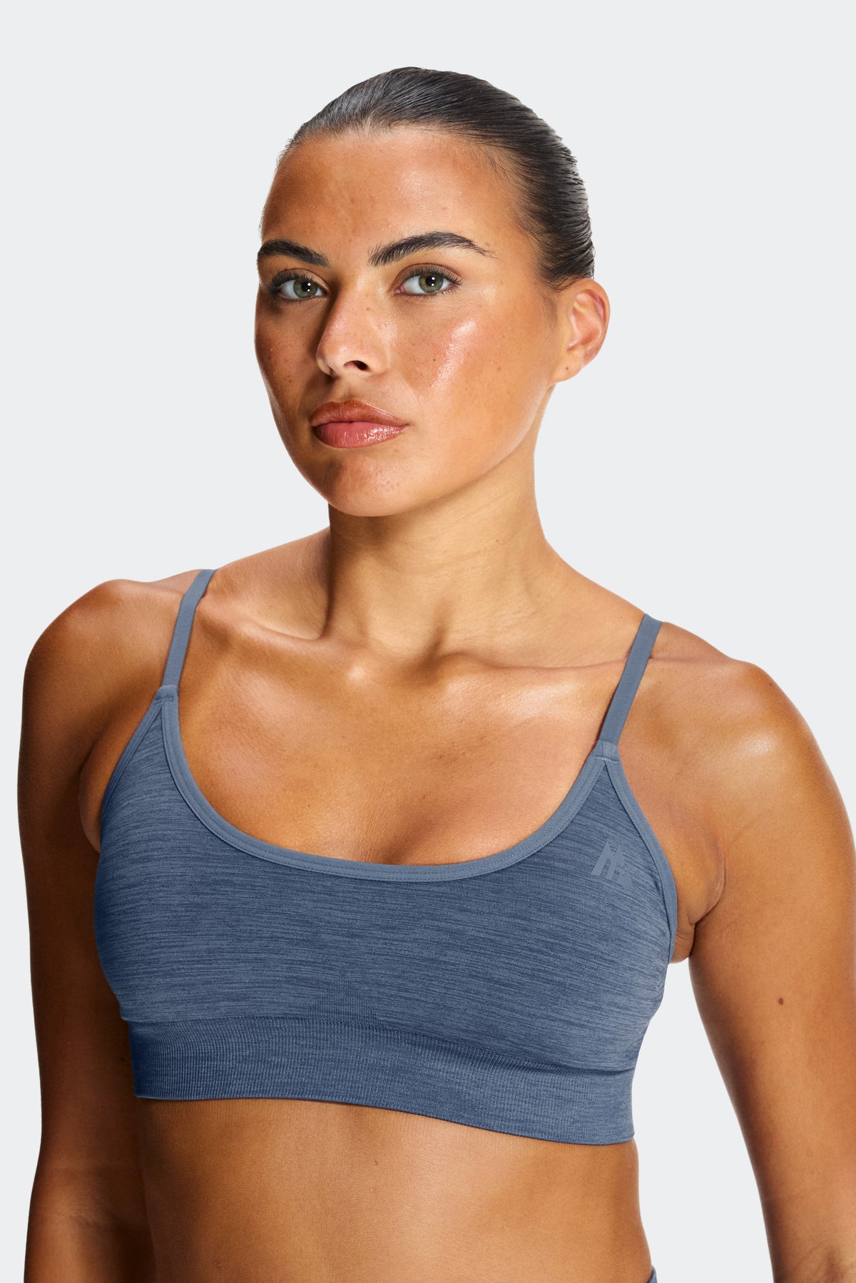 Trail Seamless Bra - Greyed Indigo Marl