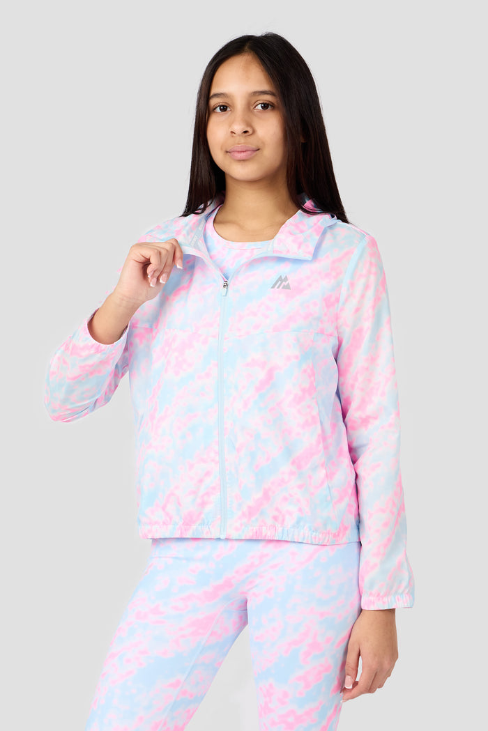 Girls Celeste Windbreaker - Misty Blue/Candy Floss/White