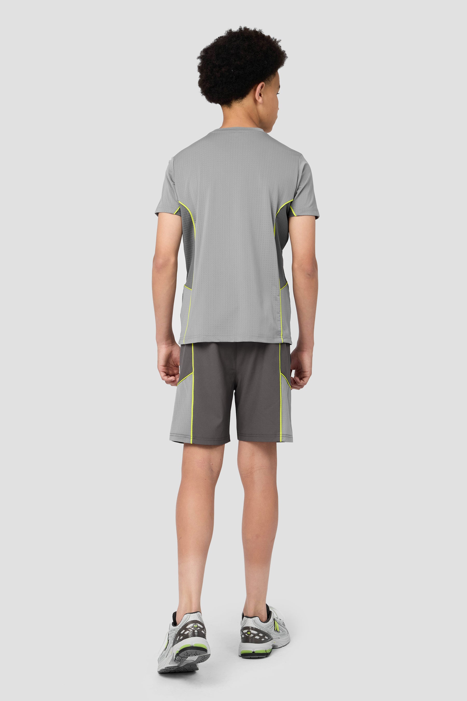 Boys Chroma Short - Cement Grey/Platinum Grey/Electric Lime