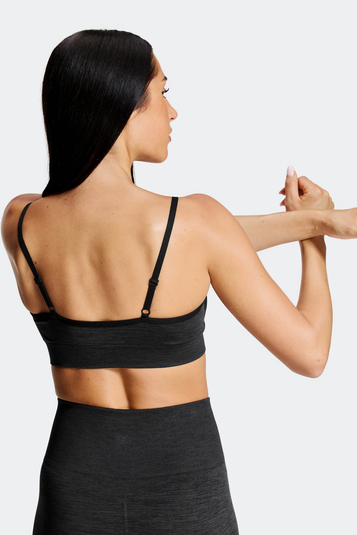 Trail Seamless Bra - Black Marl