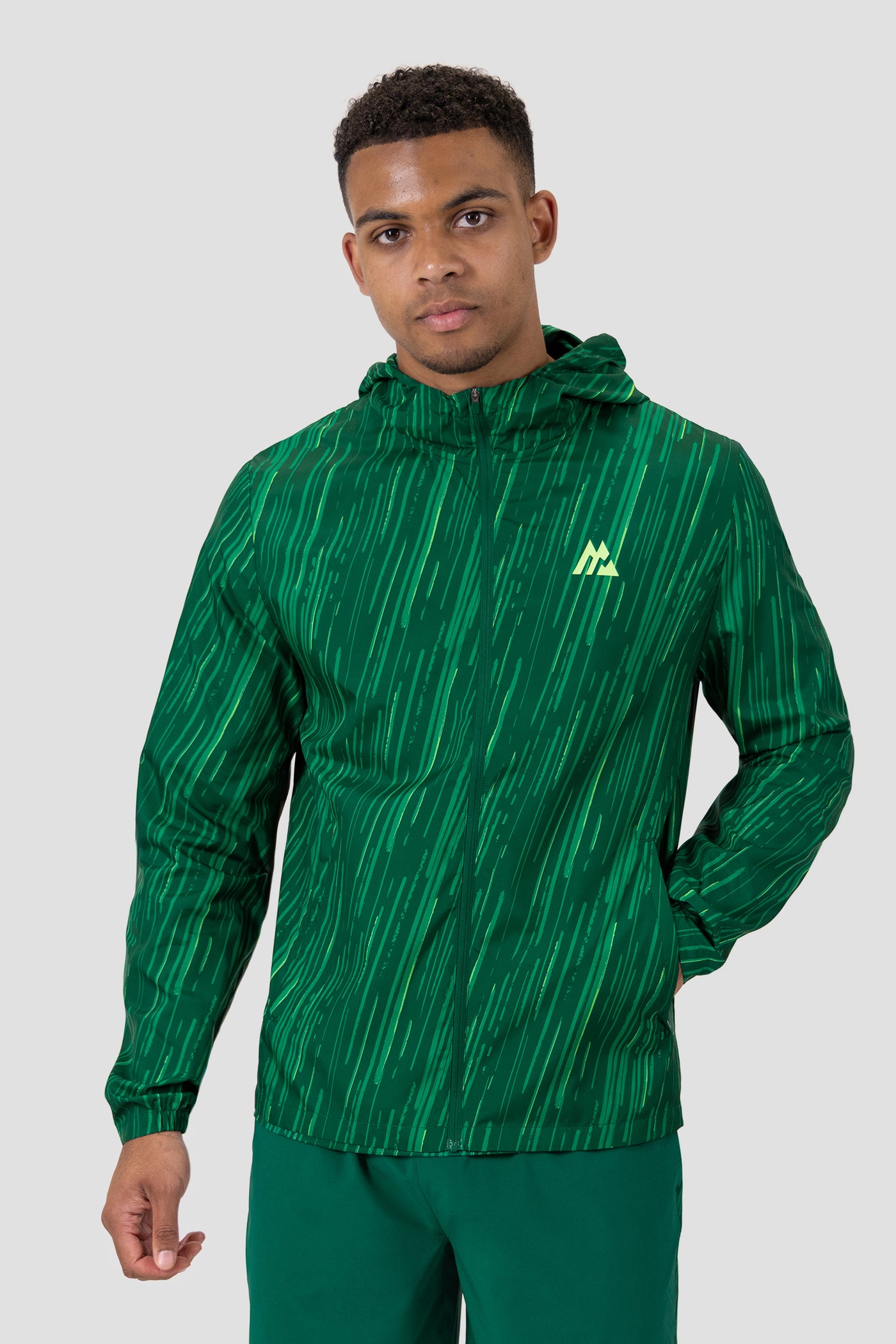 Vigour Print Windbreaker - Sherwood/Neon Green