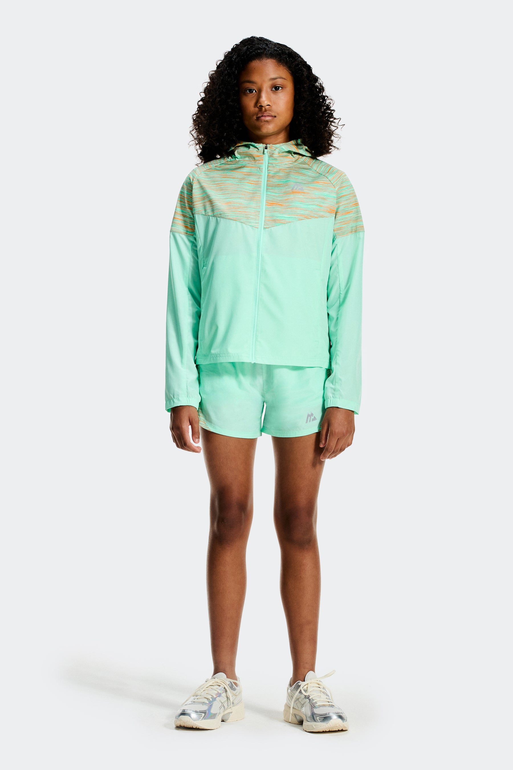 Girls Trail Windbreaker - Green/Teal/Peach