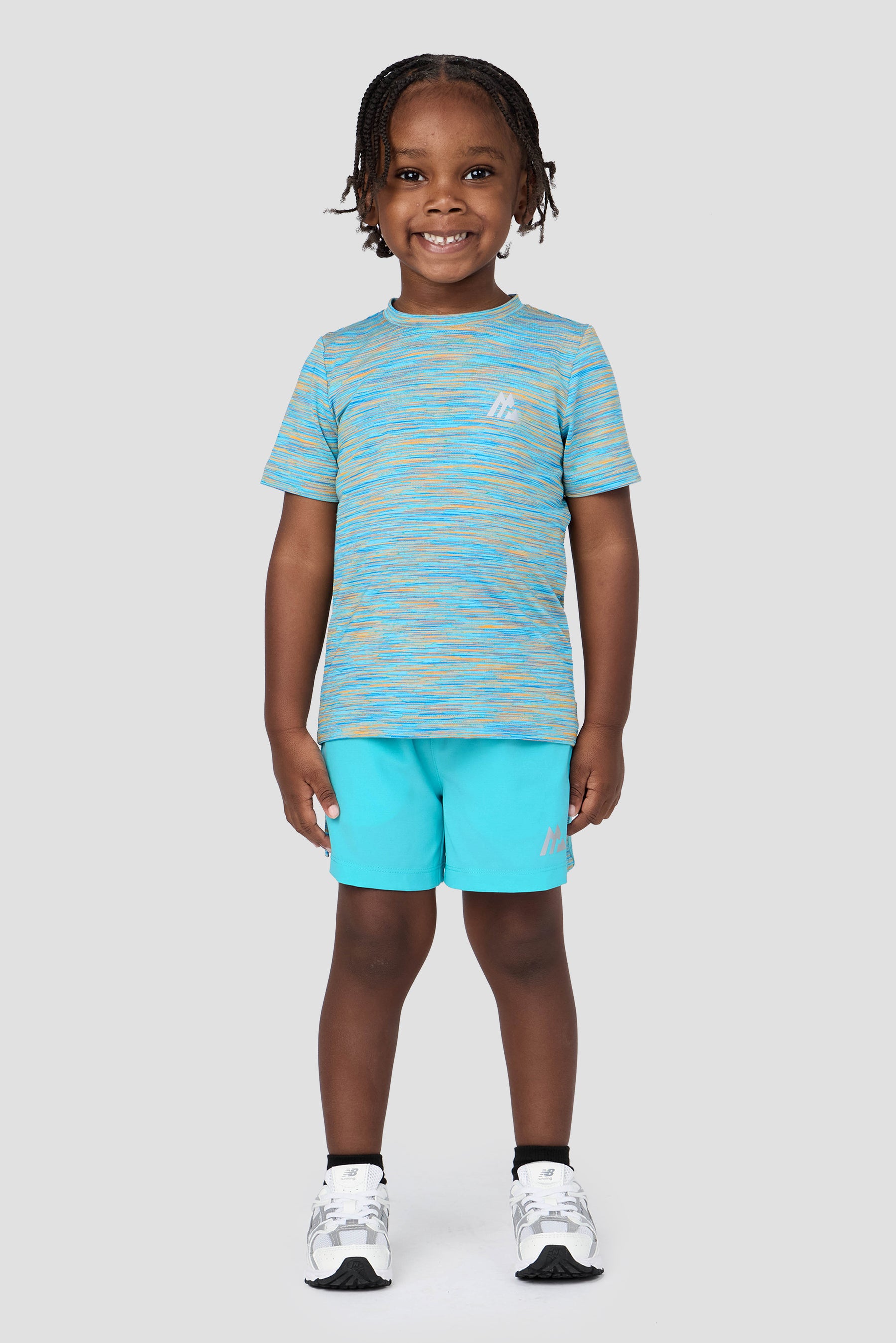 Infant Boy's Trail T-Shirt/Short Set - Neon Sky/Orange