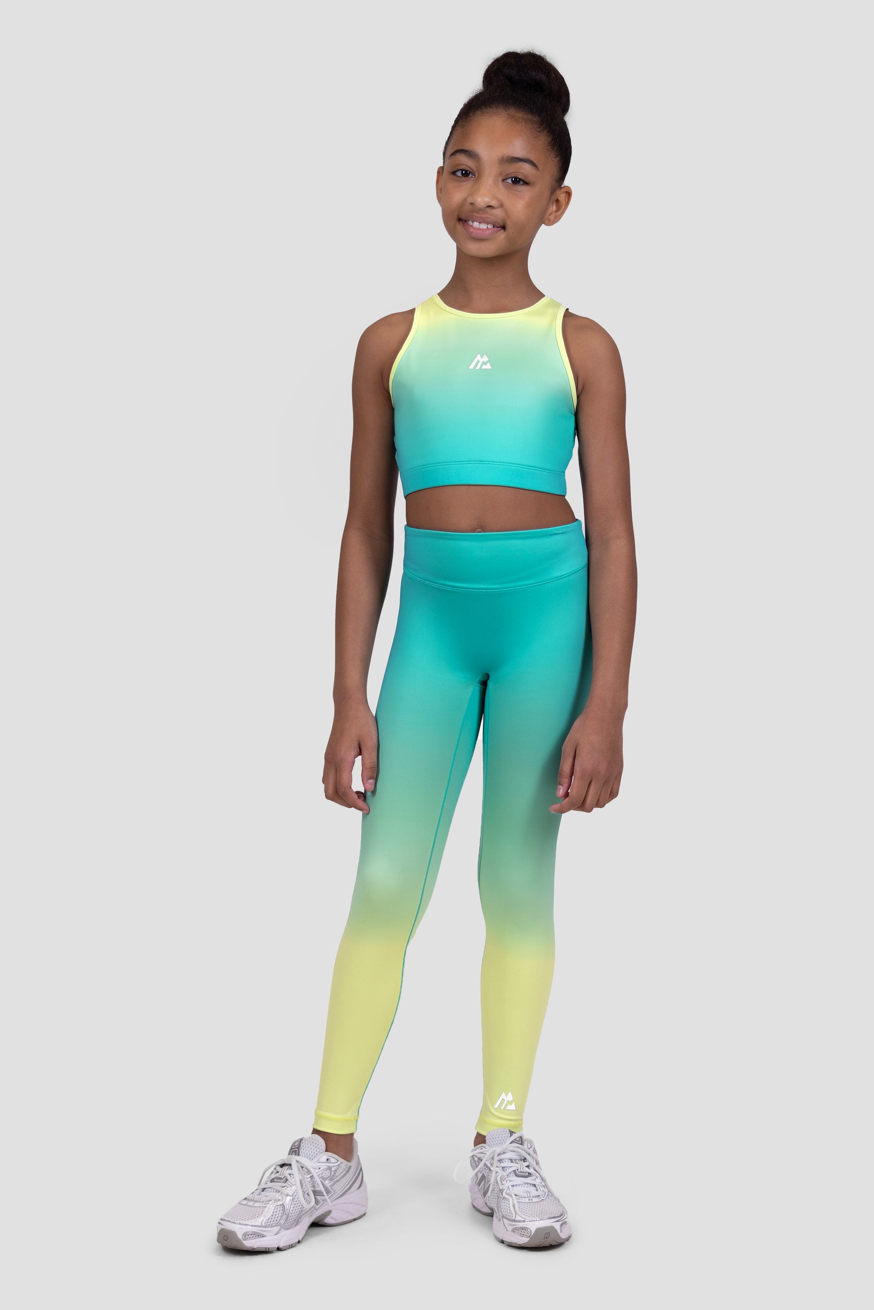 Girls Glow Legging - Persian Green/Citrus