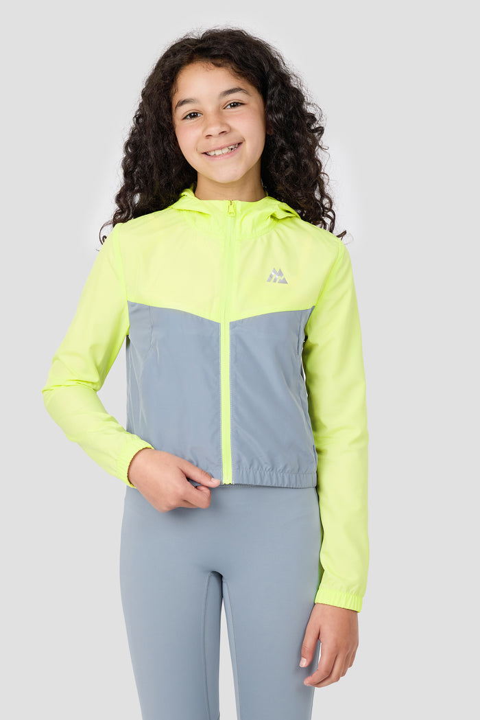 Girls Pace 2.0 Windbreaker - Citrus/Cadet Grey