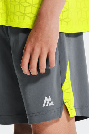 Boys Cube Short - Slate Grey/Electric Lime