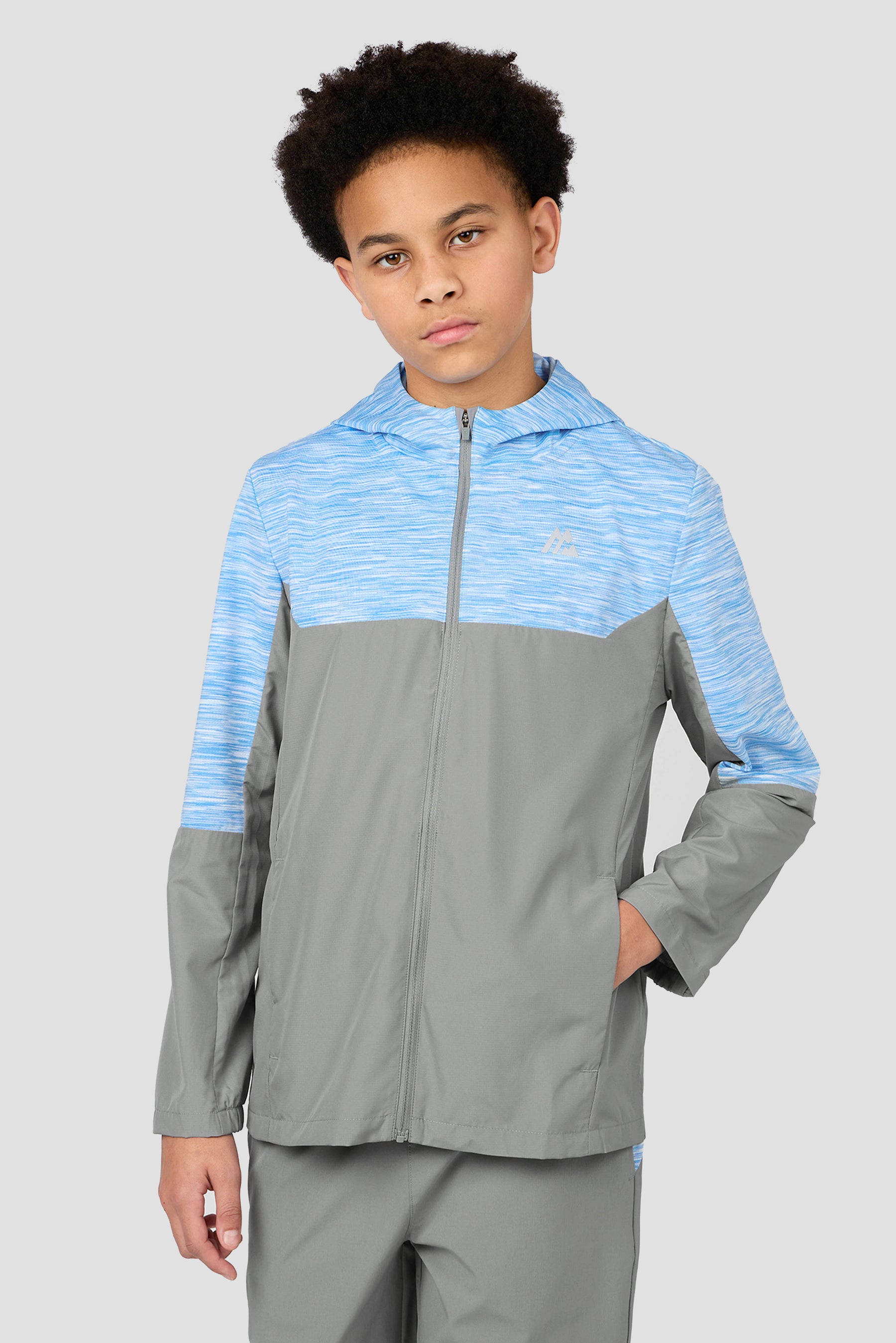 Boys Trail 2.0 Windbreaker - Grey/Blue/White