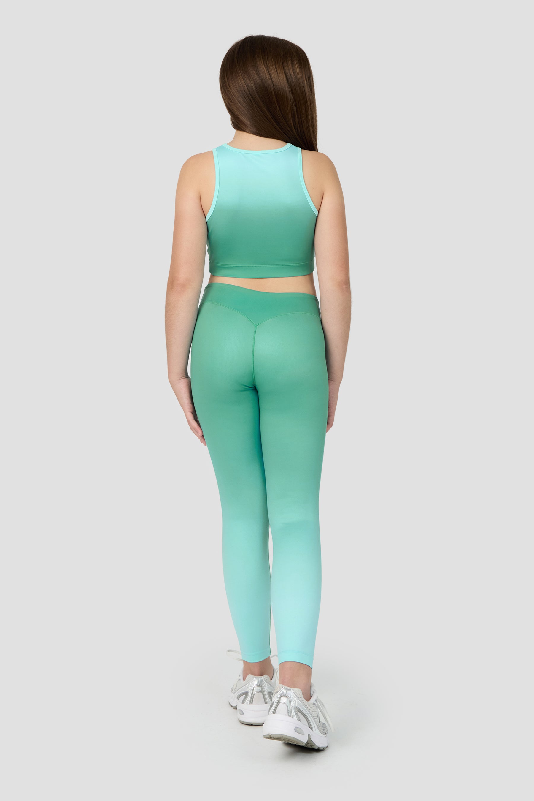 Girls Glow Legging - Mineral Green/Arctic Blue