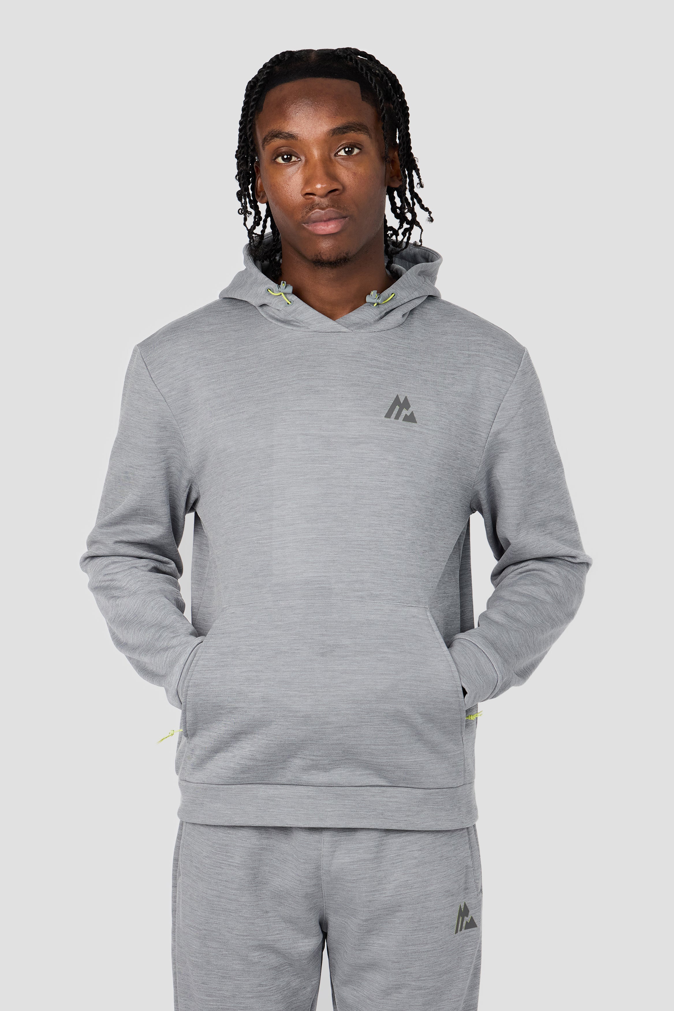 Montirex Rapid Fleece Hood - Cement Grey Marl | Gymwear & Sportswear