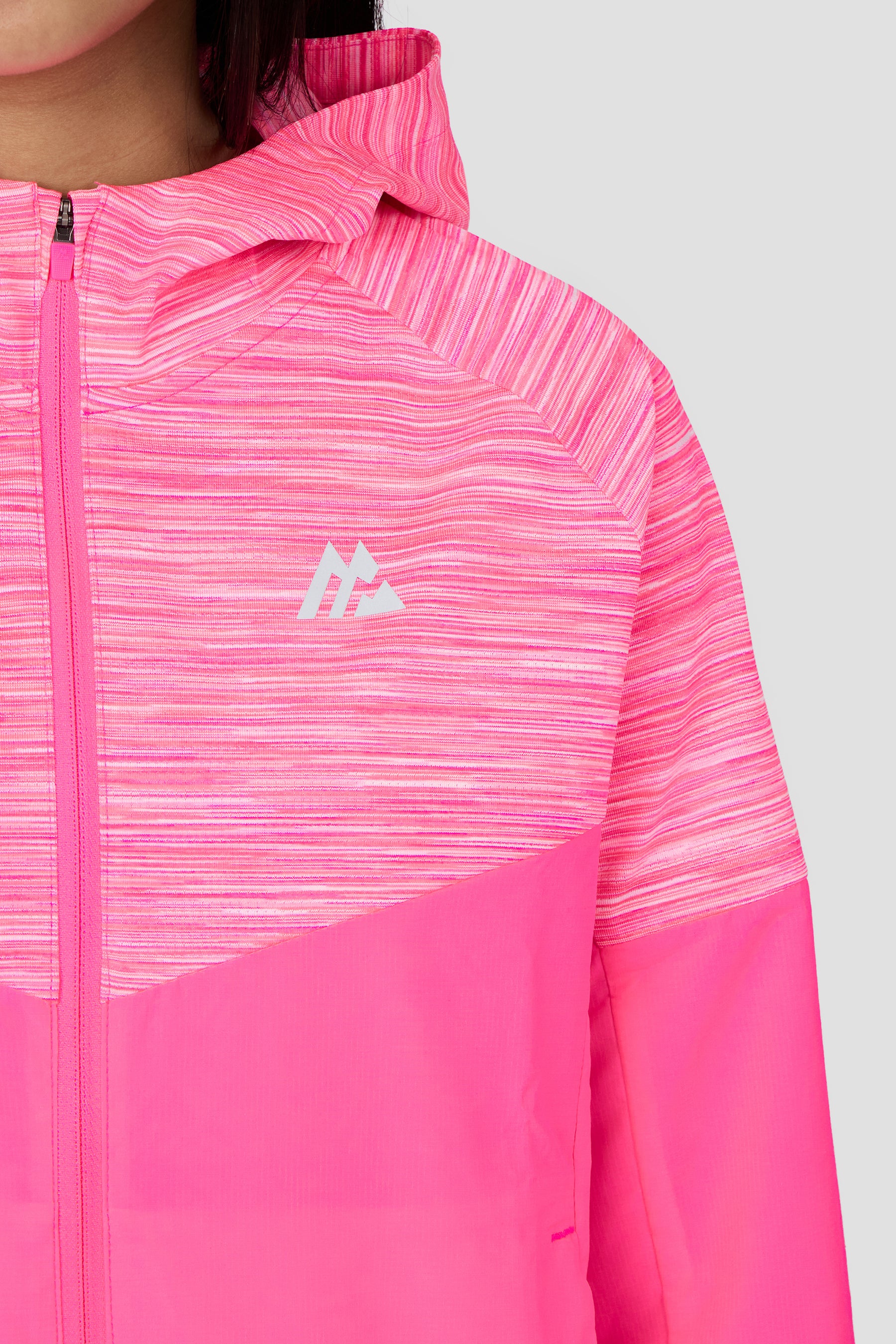Girls Trail Windbreaker - Neon Pink Multi/White