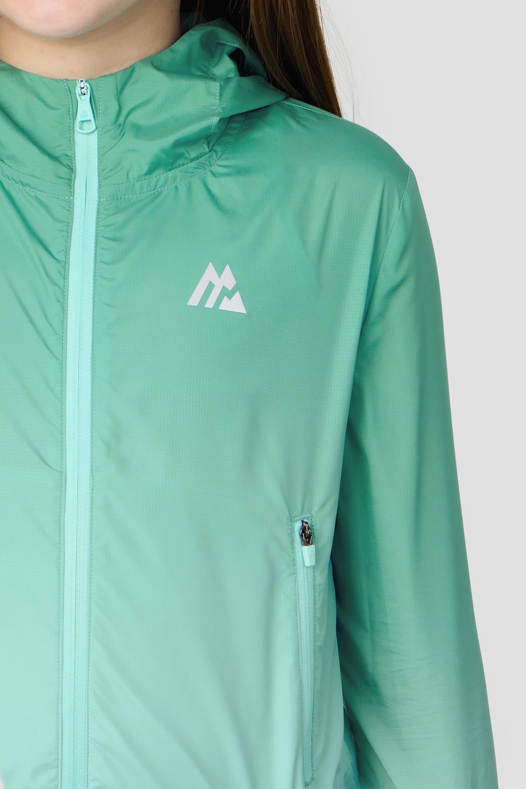 Girls Glow Windbreaker - Mineral Green/Arctic Blue
