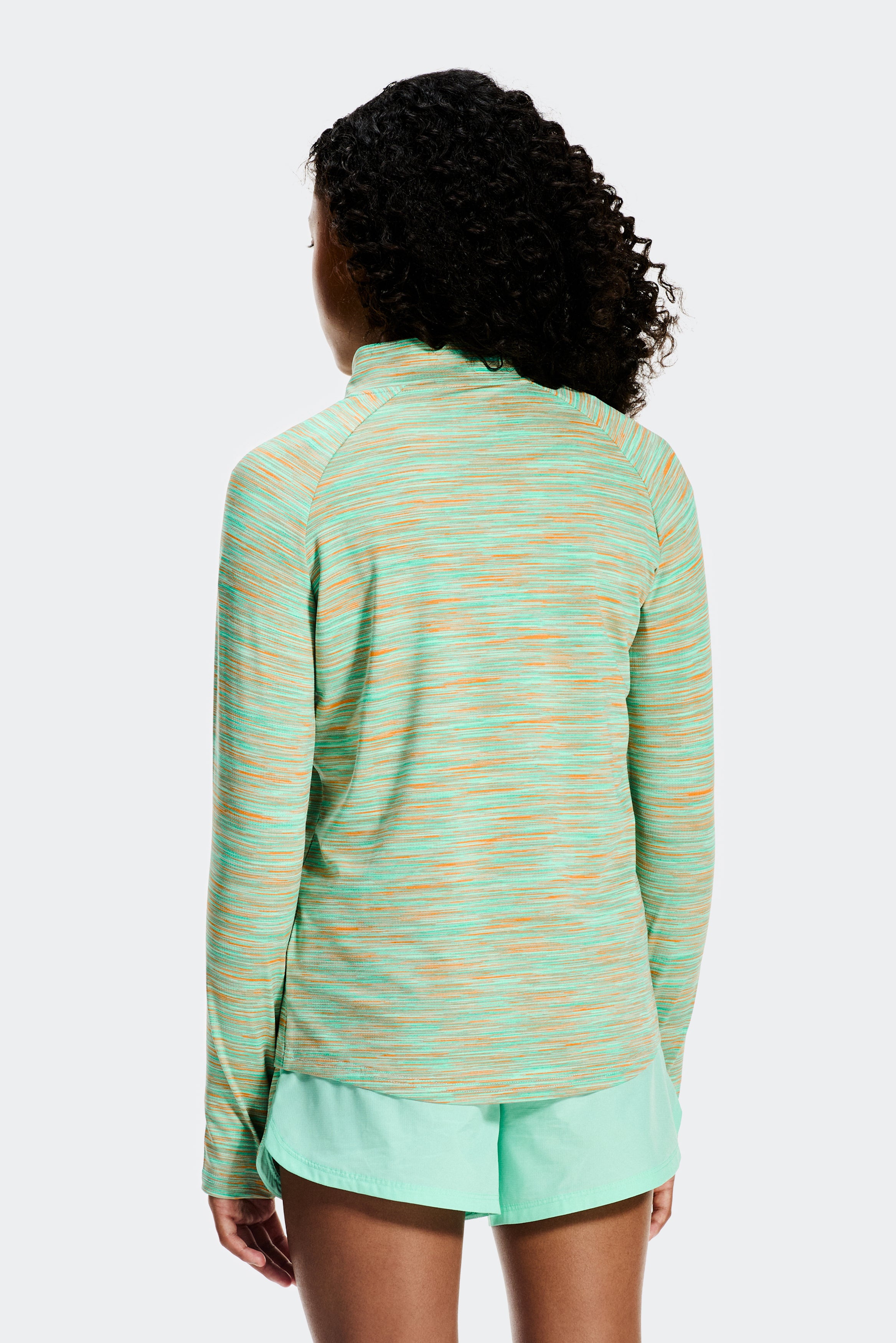 Montirex Girls Trail 1/4 Zip Sportswear – Green/Teal/Peach