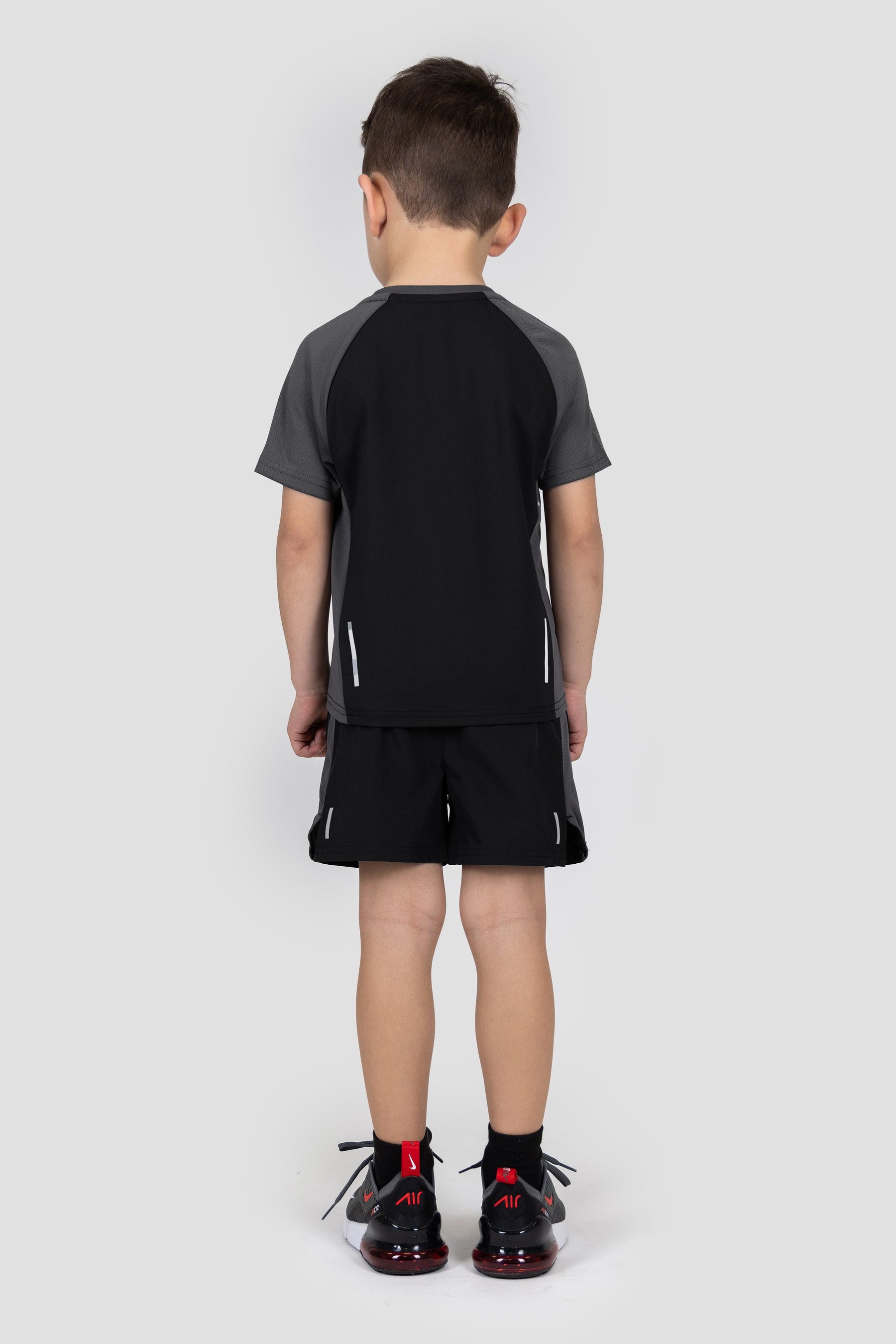 Infant Sprint T-Shirt/Short Set - Black/Jet Grey