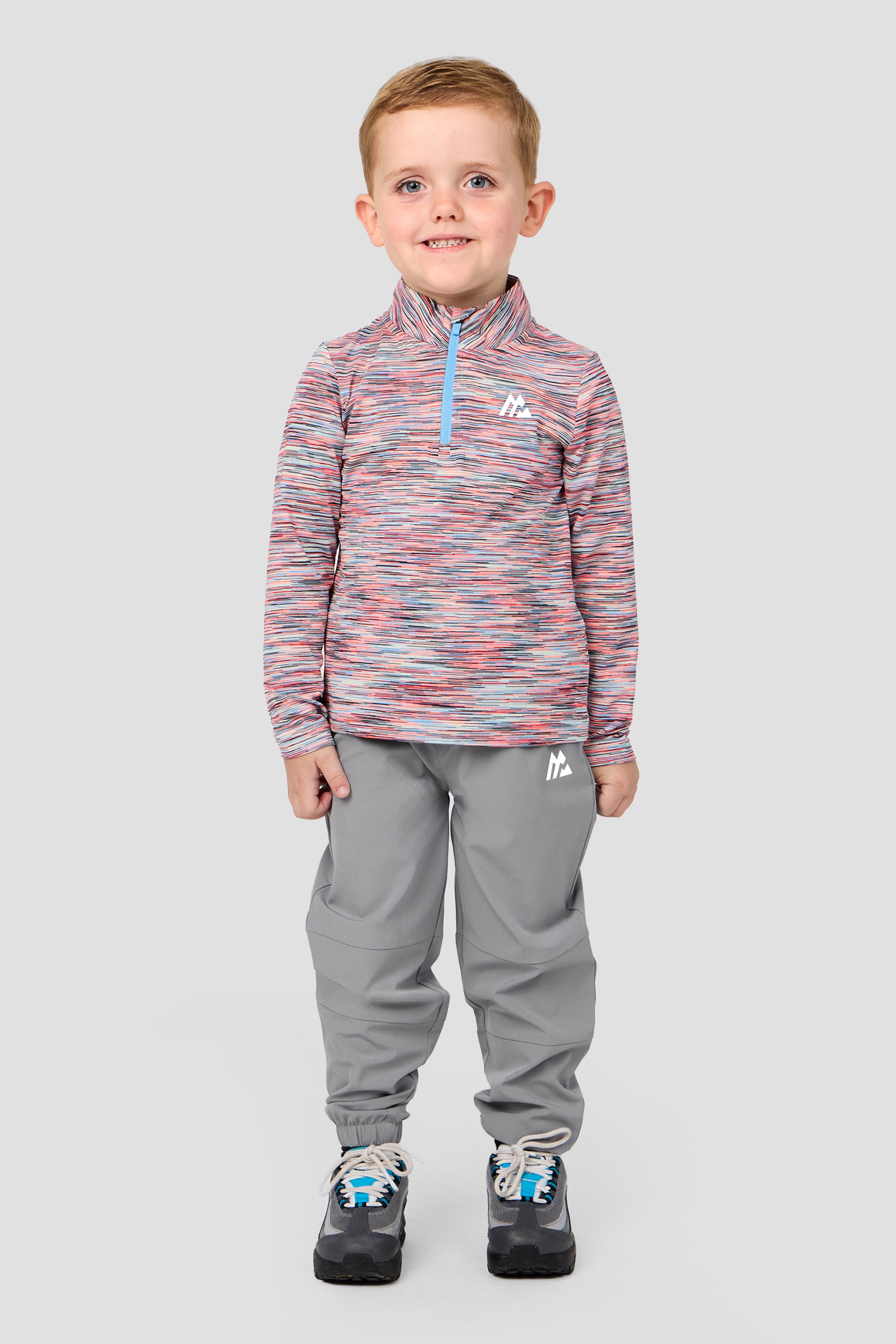 Infant Boy's Trail 1/4 Zip - Blue/Coral/Black